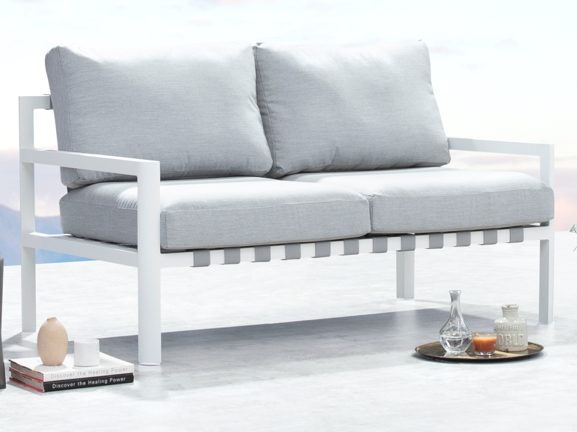 Manly White Outdoor Two Seat Sofa 4