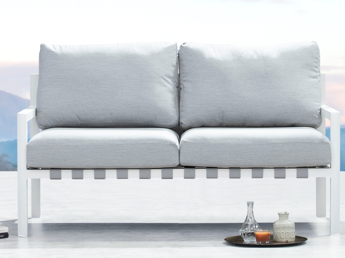 Manly White Outdoor Two Seat Sofa 2