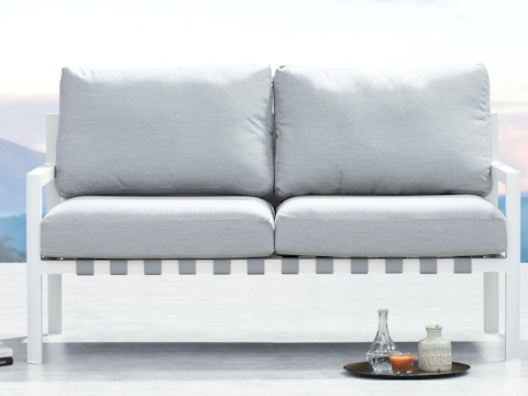 Manly White Outdoor Two Seater Sofa 2
