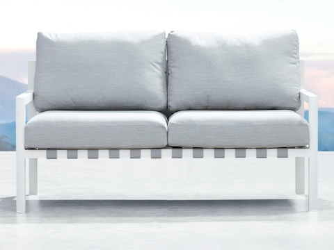 Manly White Outdoor Two Seater Sofa 1