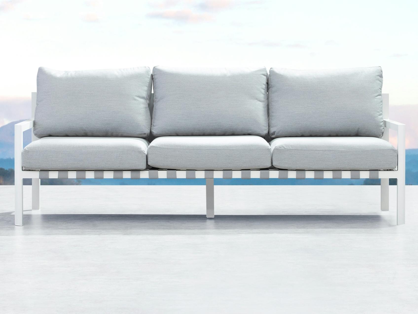 Manly White Outdoor Three Seat Sofa