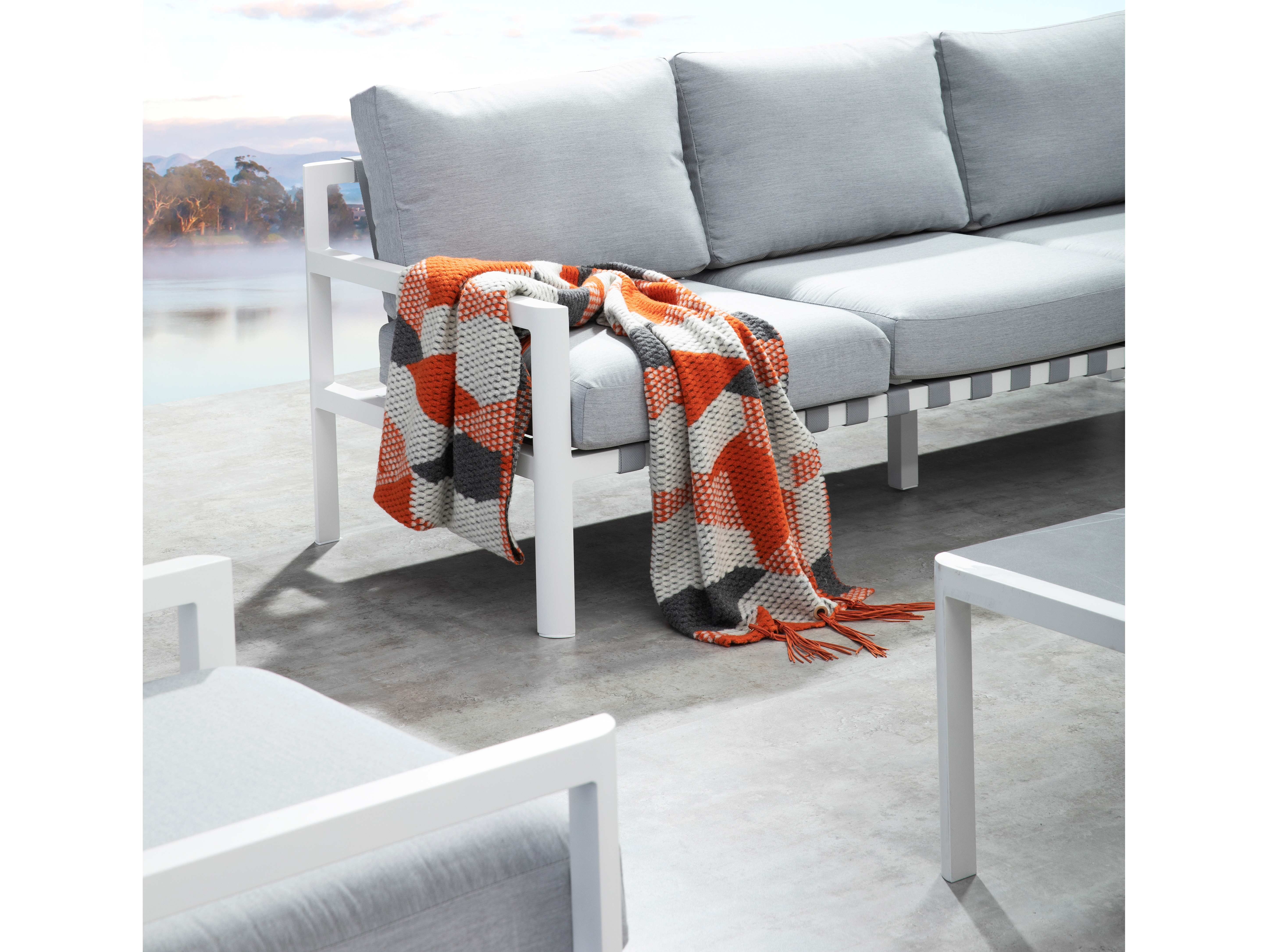 Manly White Outdoor Three Seat Sofa 5