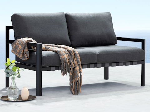Manly Black Outdoor Two Seater Sofa 4