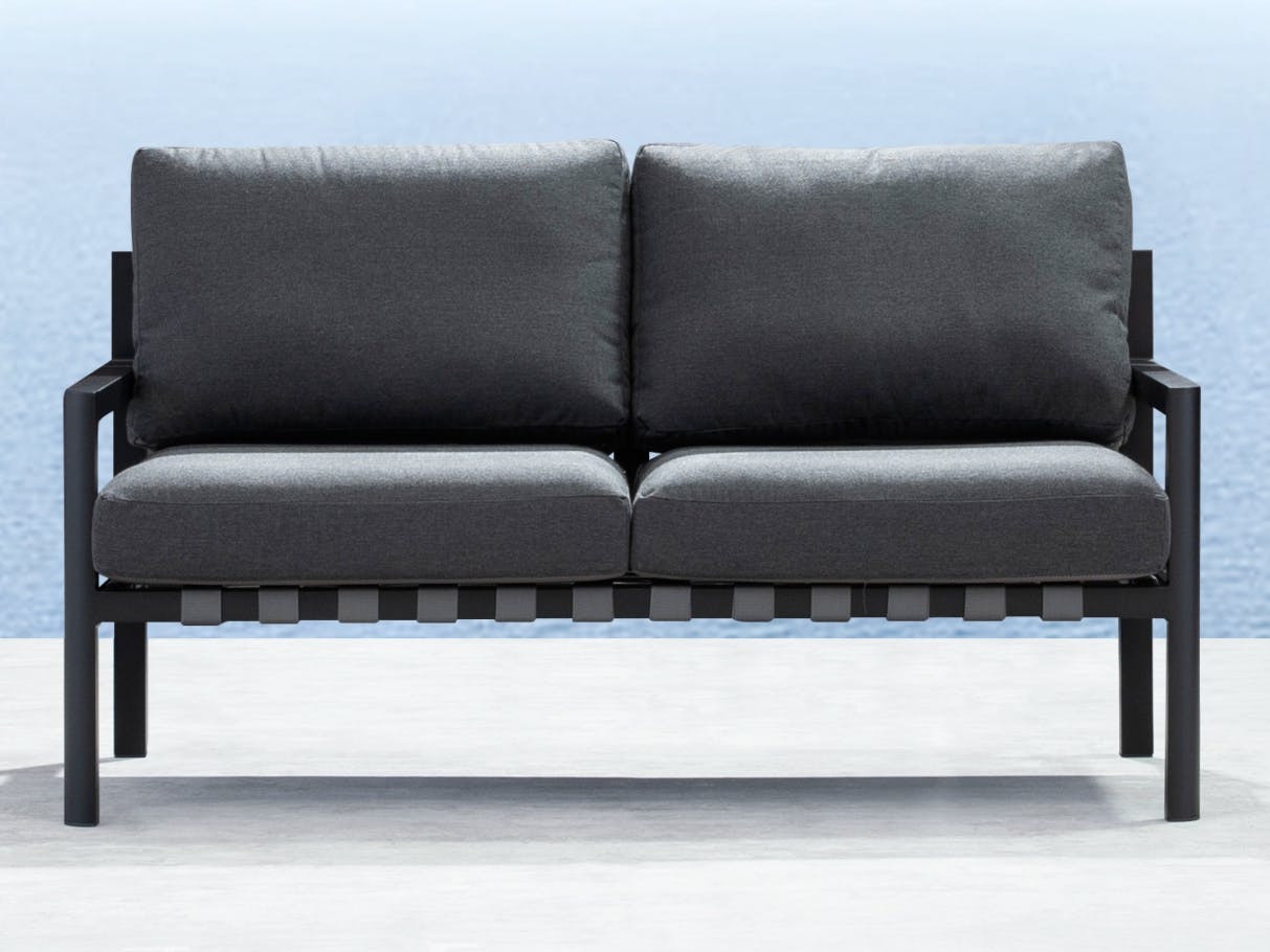 Manly Black Outdoor Two Seat Sofa