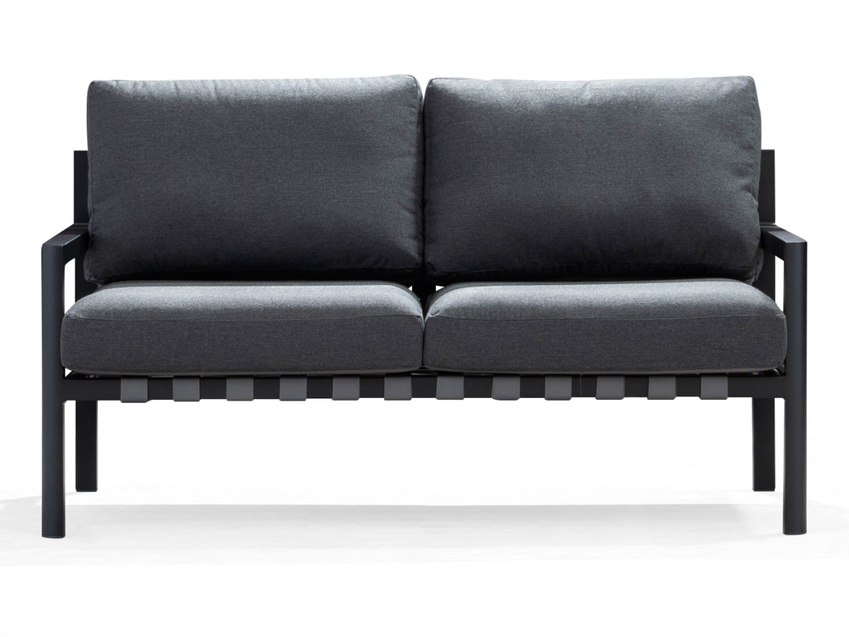 Manly Black Outdoor Two Seat Sofa 6