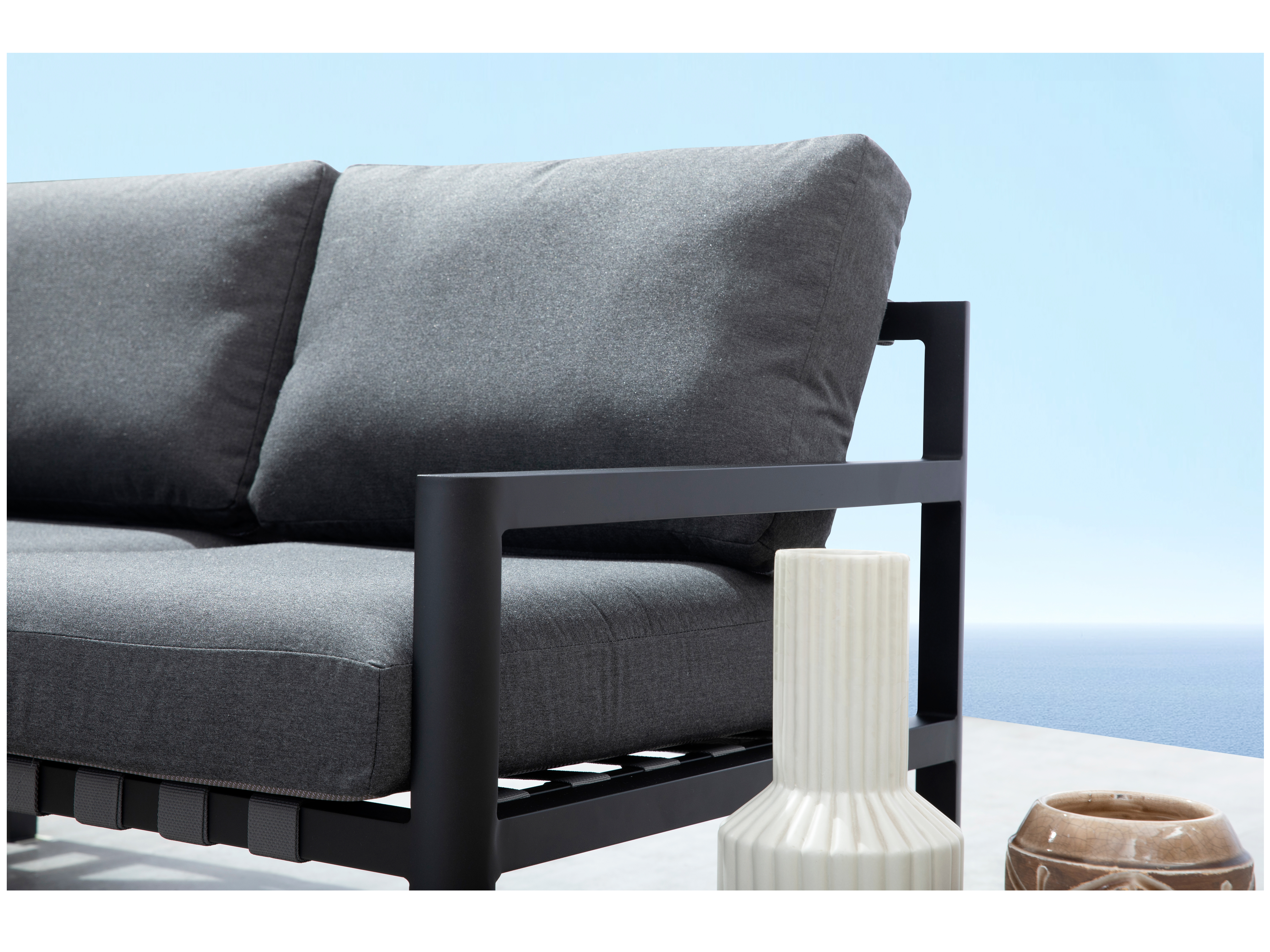 Manly Black Outdoor Two Seat Sofa 5