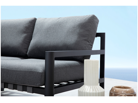 Manly Black Outdoor Two Seater Sofa 5