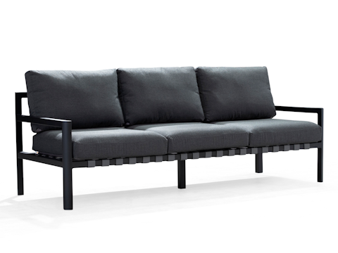 Manly Black Outdoor Three Seater Sofa 7