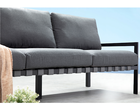 Manly Black Outdoor Three Seater Sofa 5