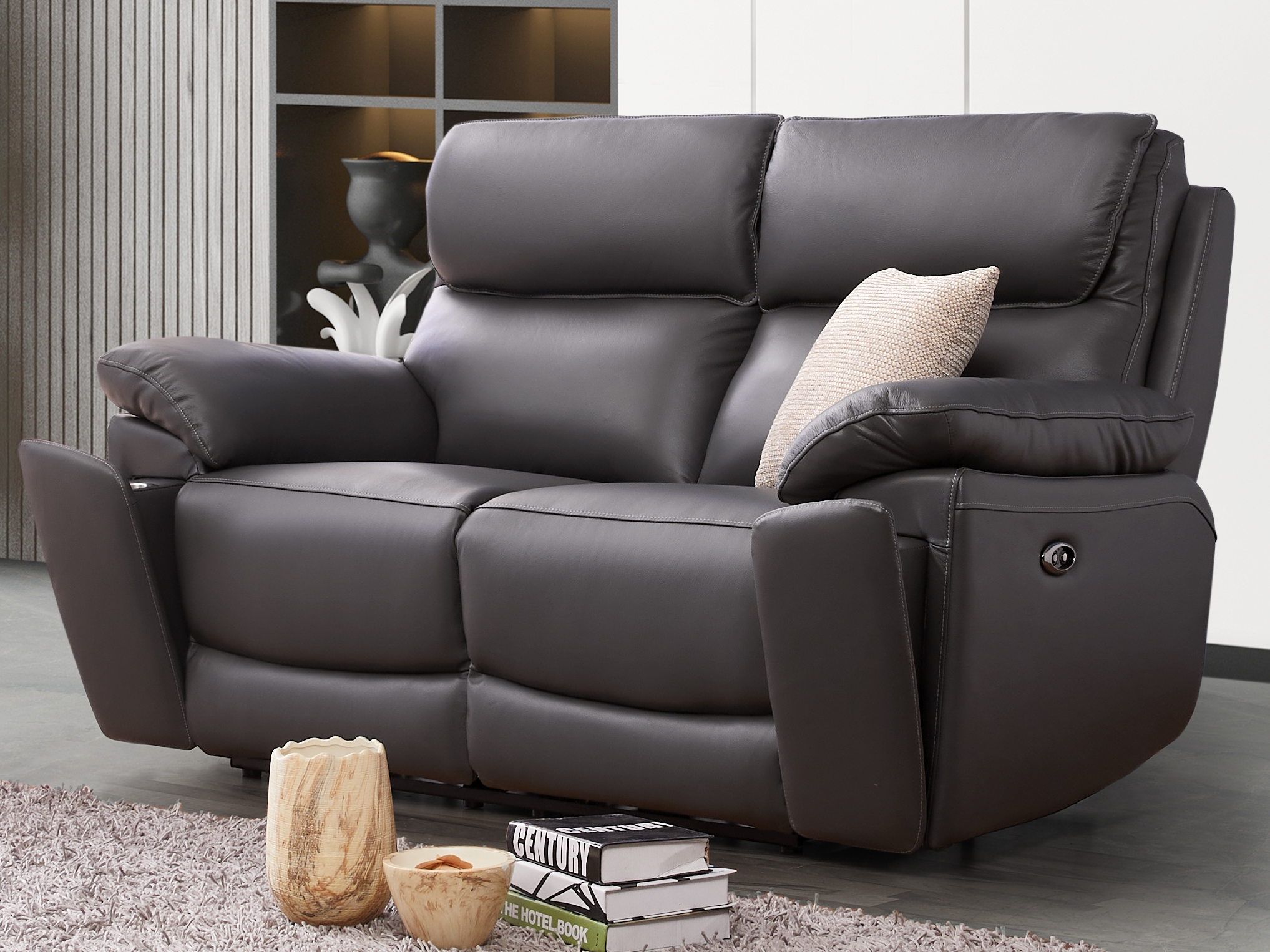Olite Leather Recliner Two Seat Sofa 5
