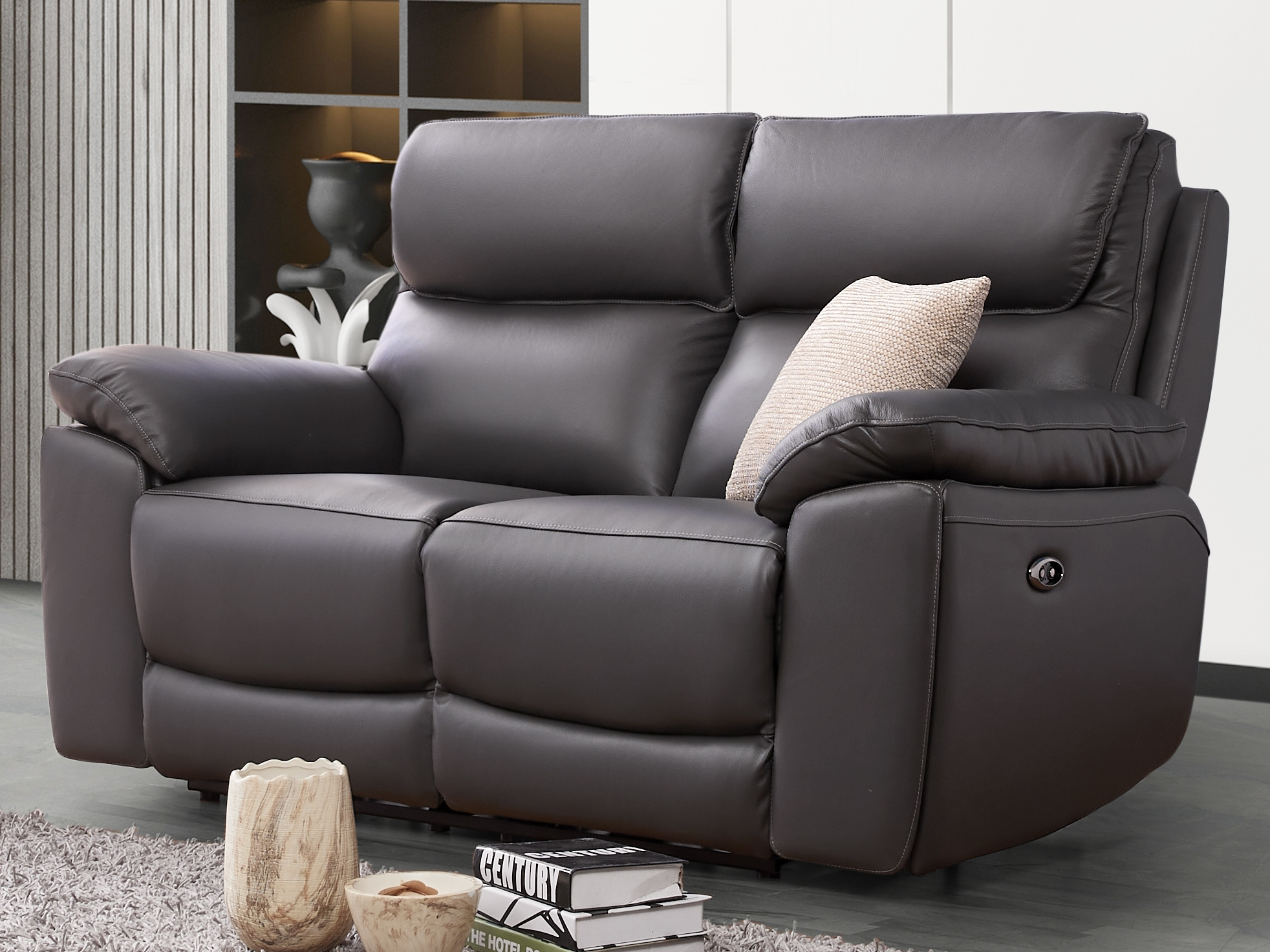 Olite Leather Recliner Two Seat Sofa 4