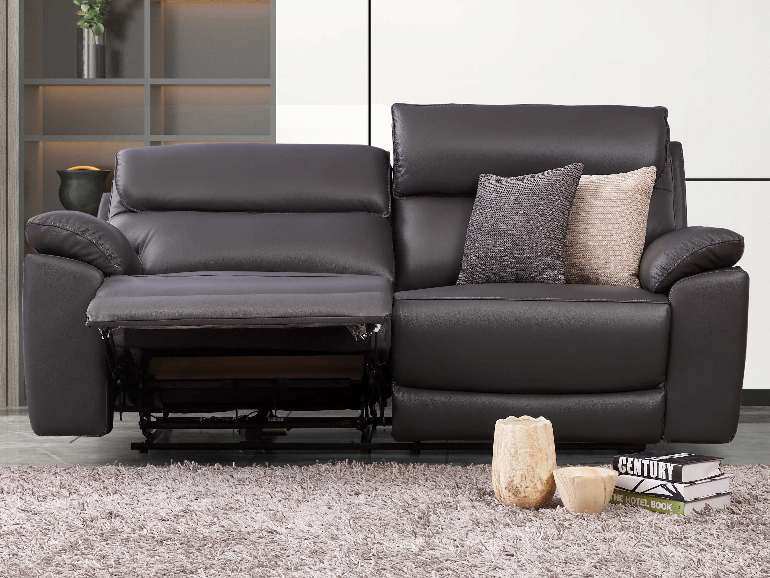 Olite Leather Recliner Three Seat Sofa 3