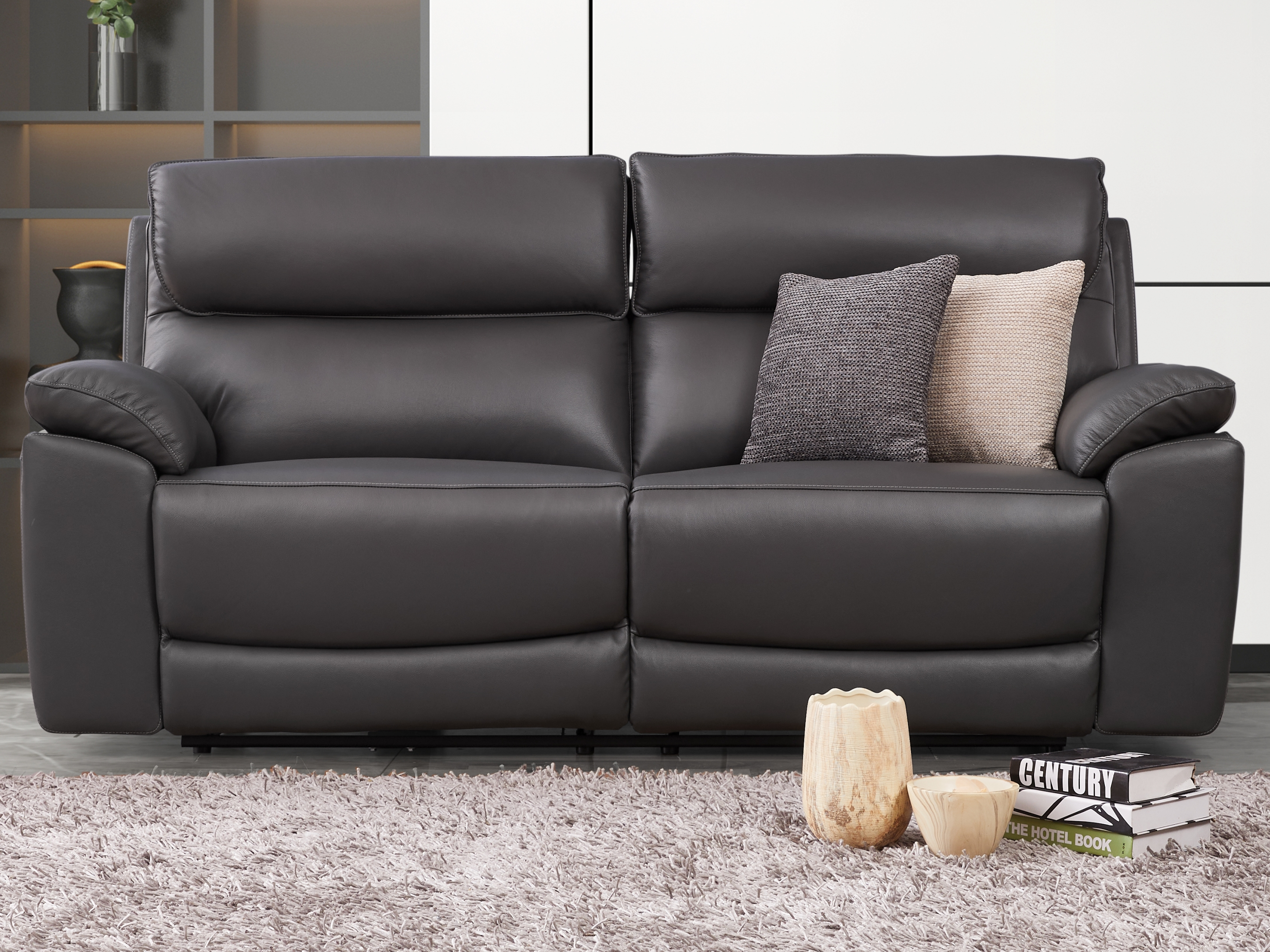 Olite Leather Recliner Three Seat Sofa 2