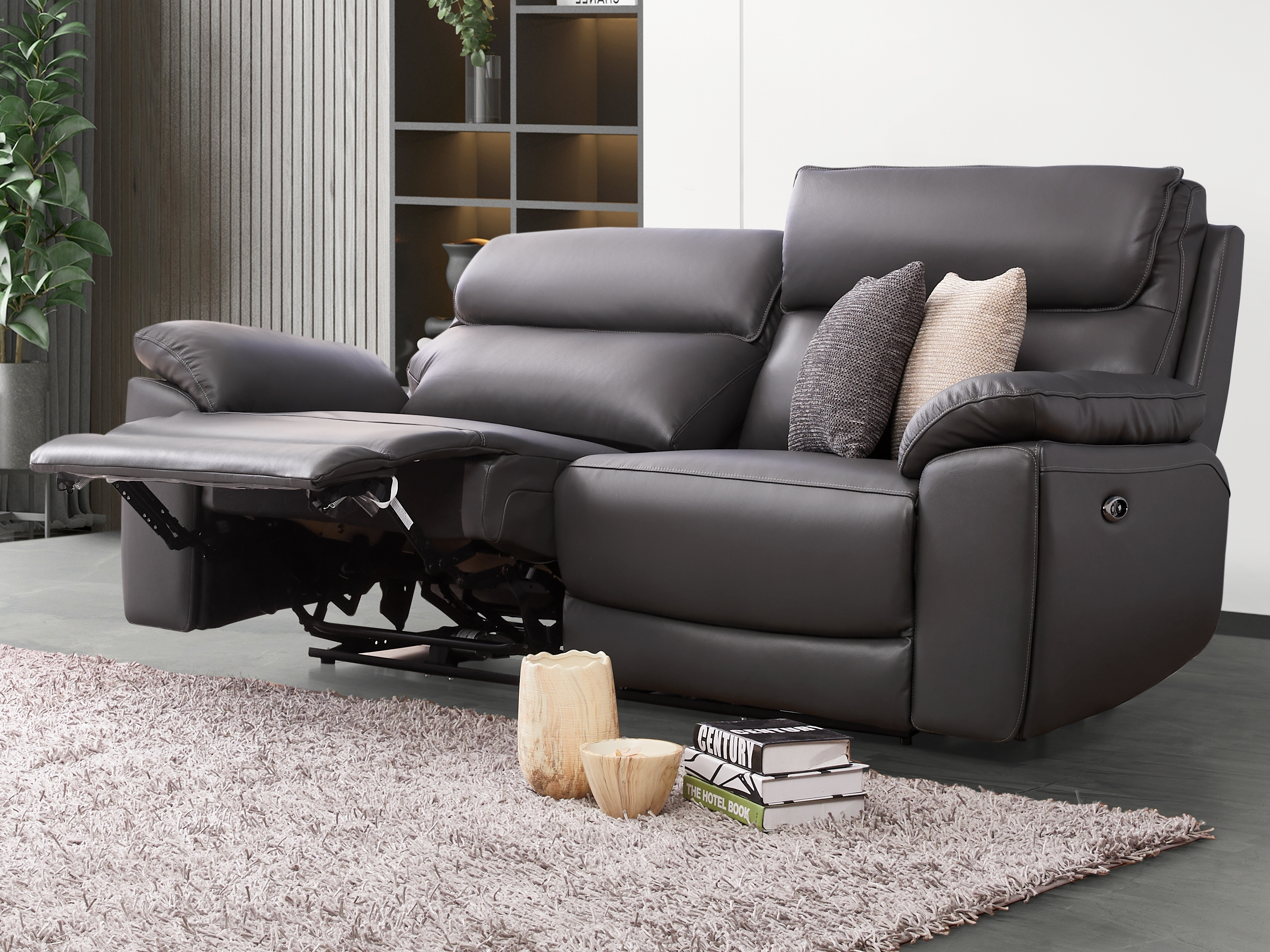 Olite Leather Recliner Three Seat Sofa 1