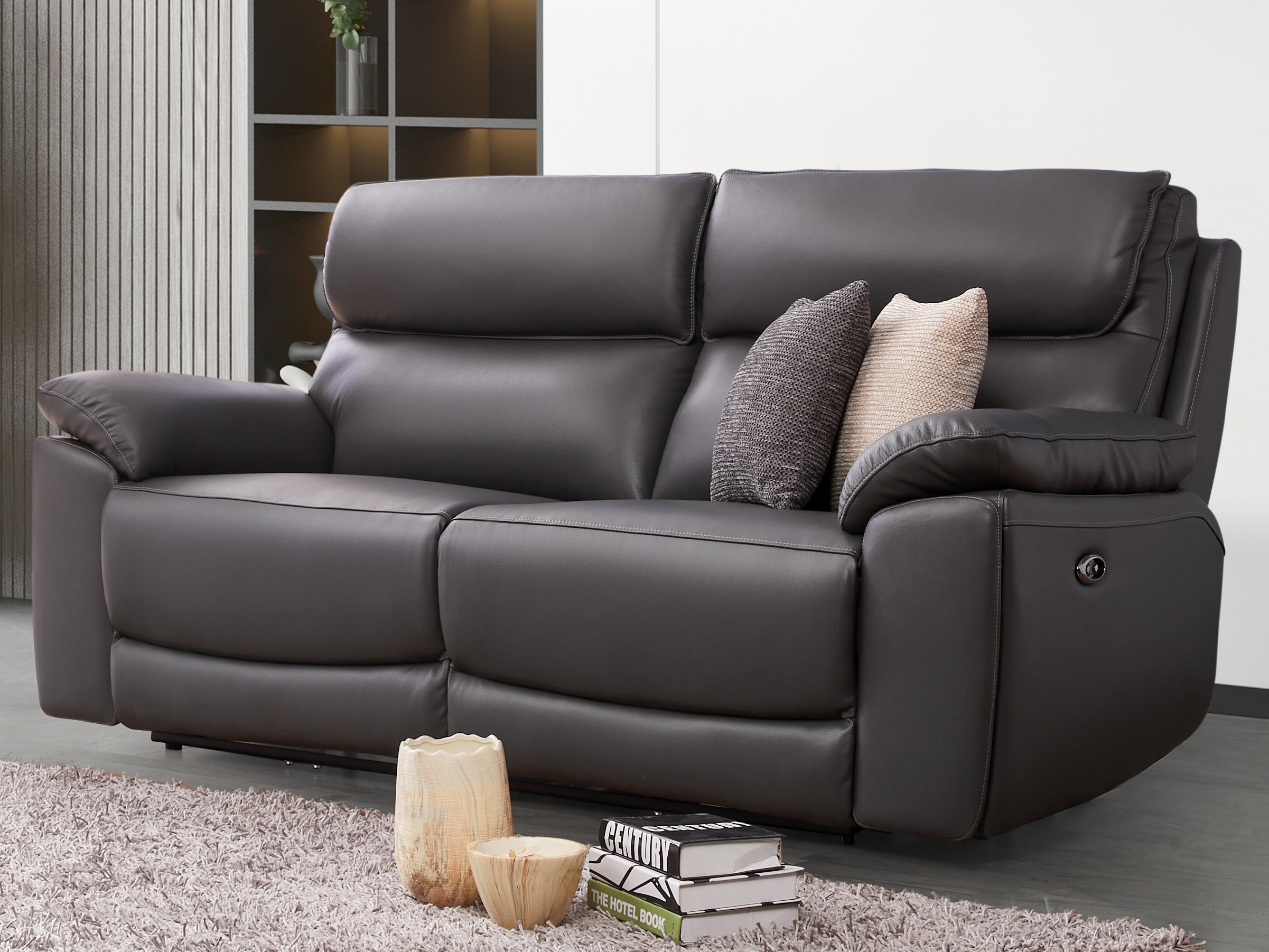 Olite Leather Recliner Three Seat Sofa 4