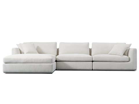 Vogue Fabric Three Seater Sofa With Ottoman 6