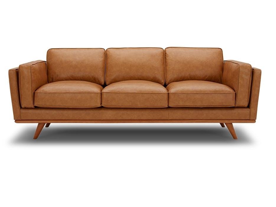 Olafur Leather Three Seat Sofa