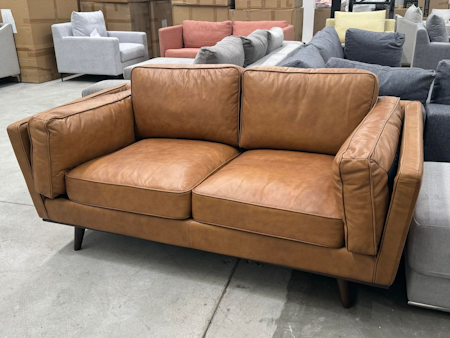 SVEN Leather Two Seater Sofa (Full Leather - Vintage Tan)