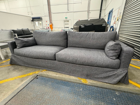 JULES Fabric Three Seater Sofa (Sky Square Ash)