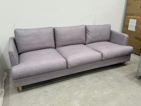 STELLAR Fabric Three Seat Sofa (Warrick Mazza Stone - Soft Feather)