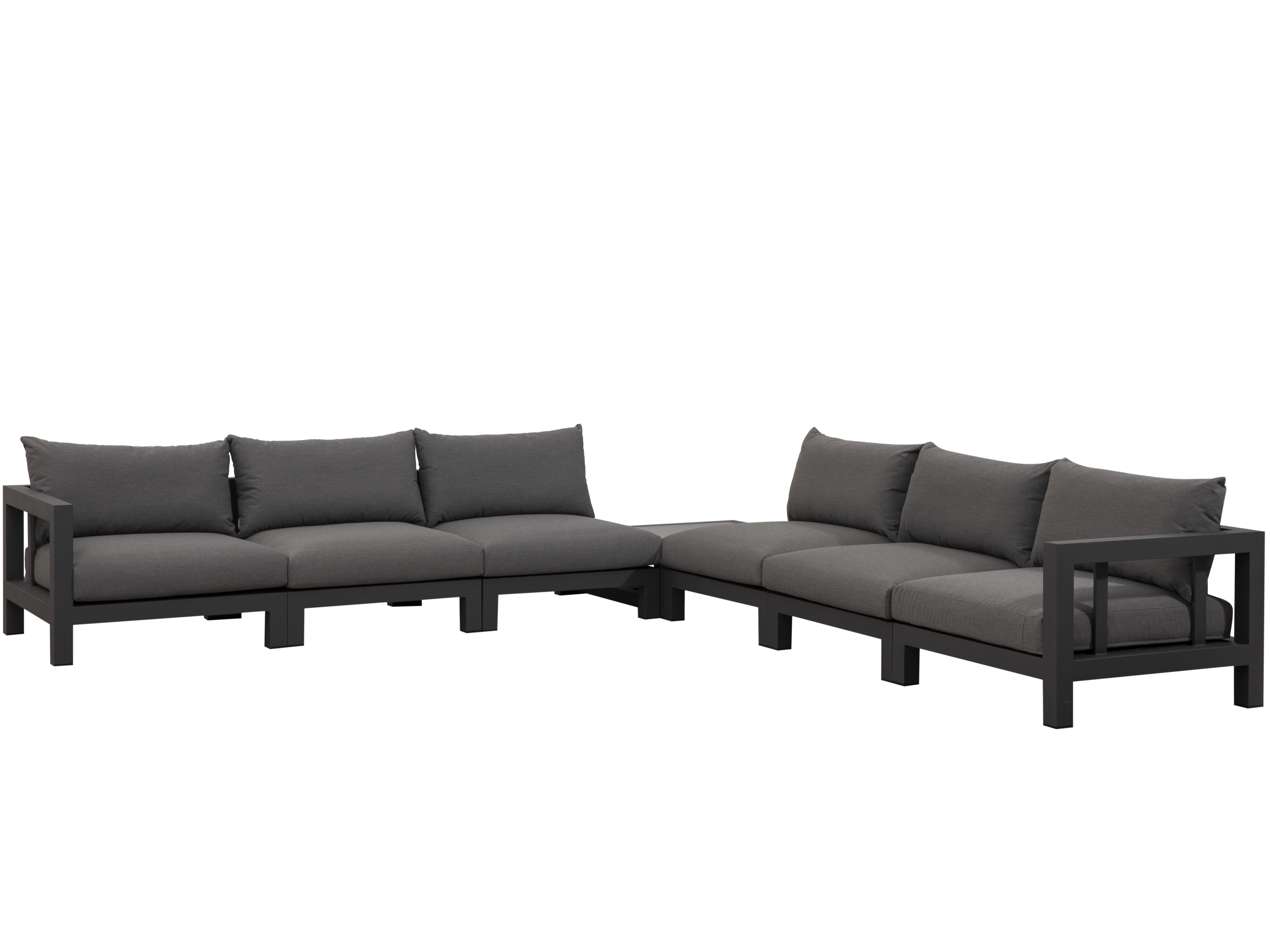 Byron Charcoal Outdoor Seven Ways Lounge System With Rectangular Coffee Table 8