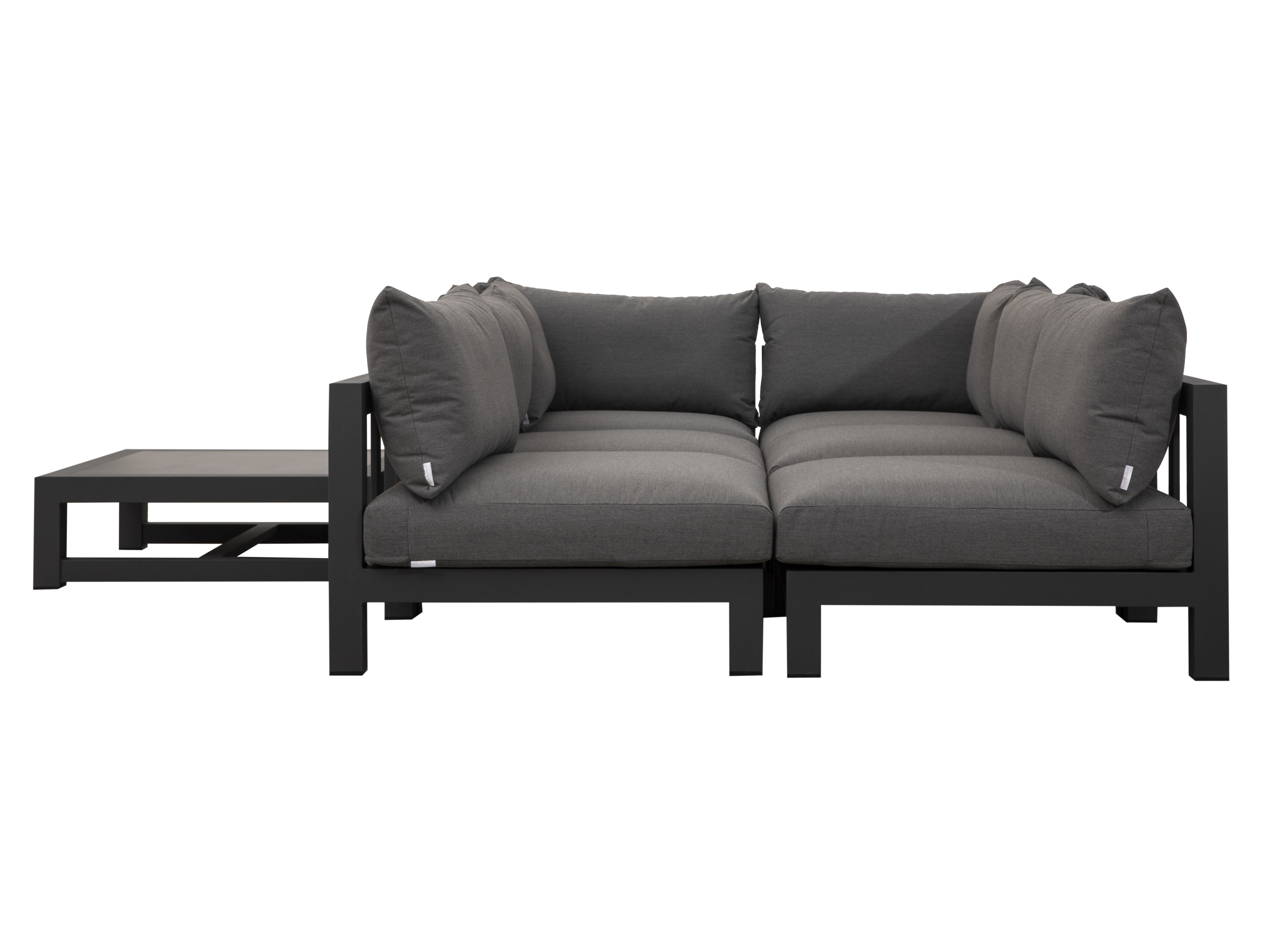 Byron Charcoal Outdoor Seven Ways Lounge System With Rectangular Coffee Table 4