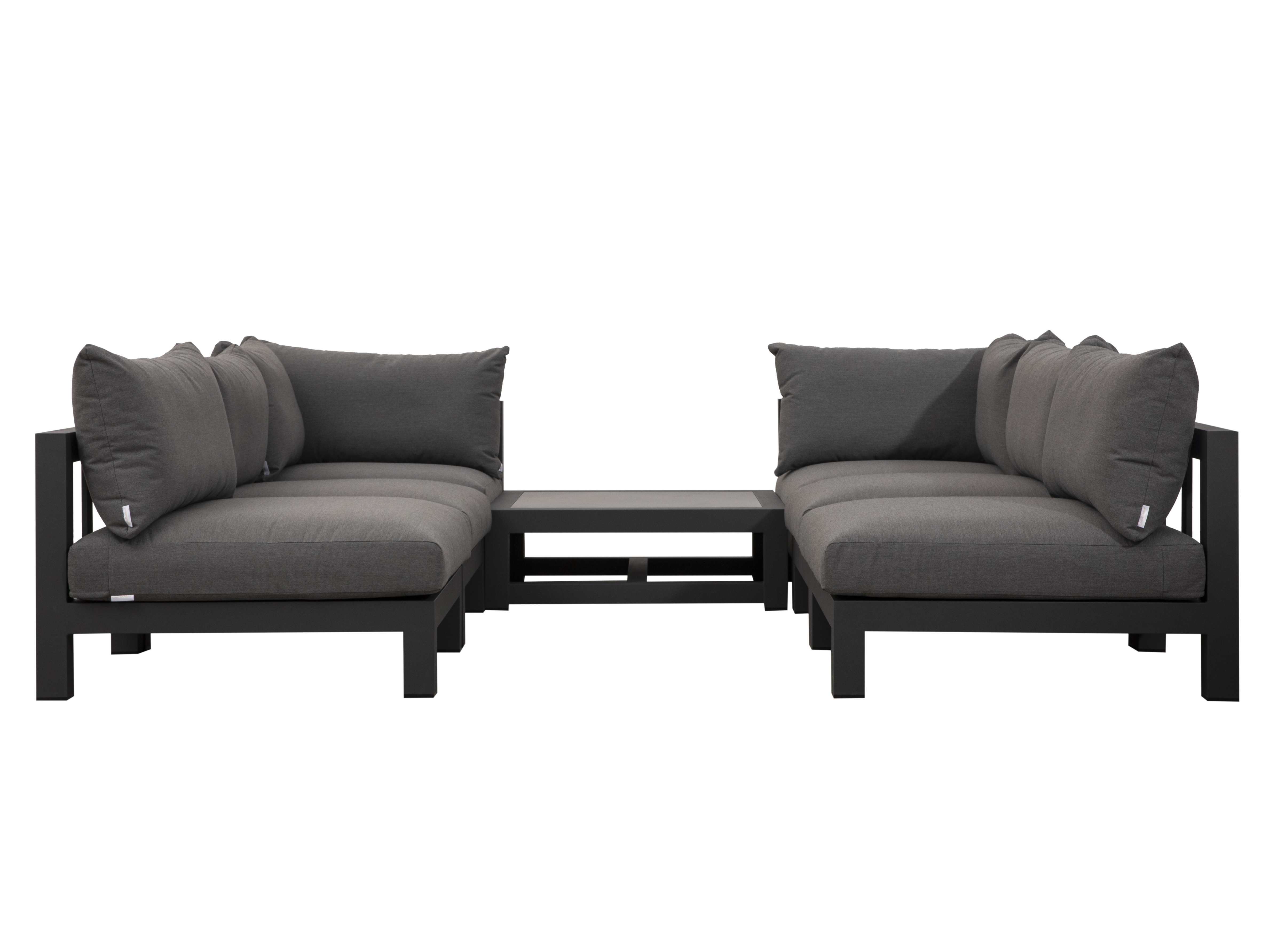 Byron Charcoal Outdoor Seven Ways Lounge System With Rectangular Coffee Table 6