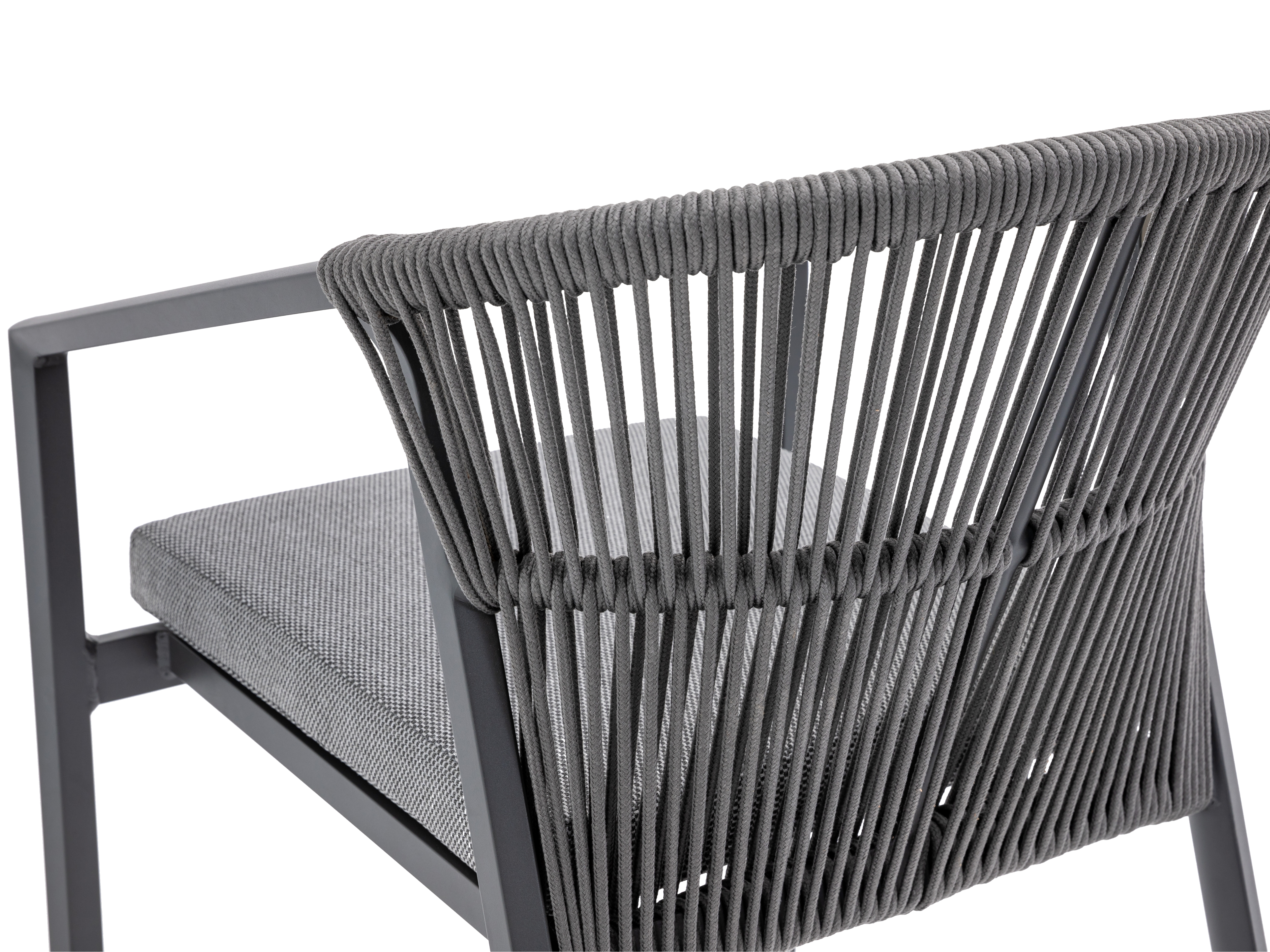 Kiama Anthracite Outdoor Rope Dining Chair Set Of 2 5