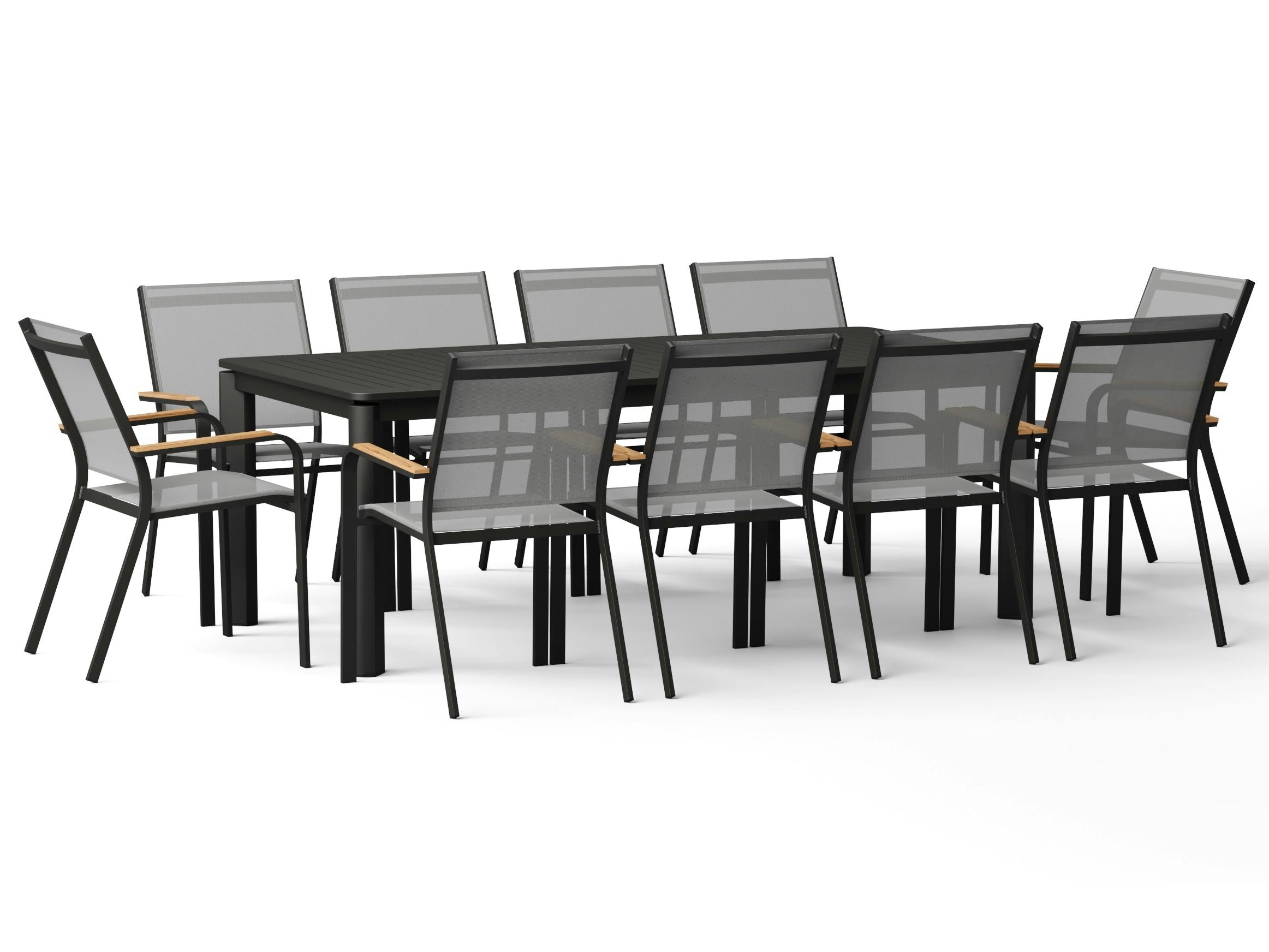 Wentworth Black 11-piece Outdoor Extendable Dining Set With Wentworth Black Chairs