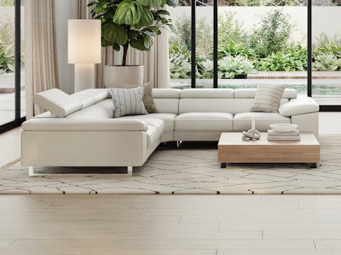 Boston Leather Corner Lounge Option A