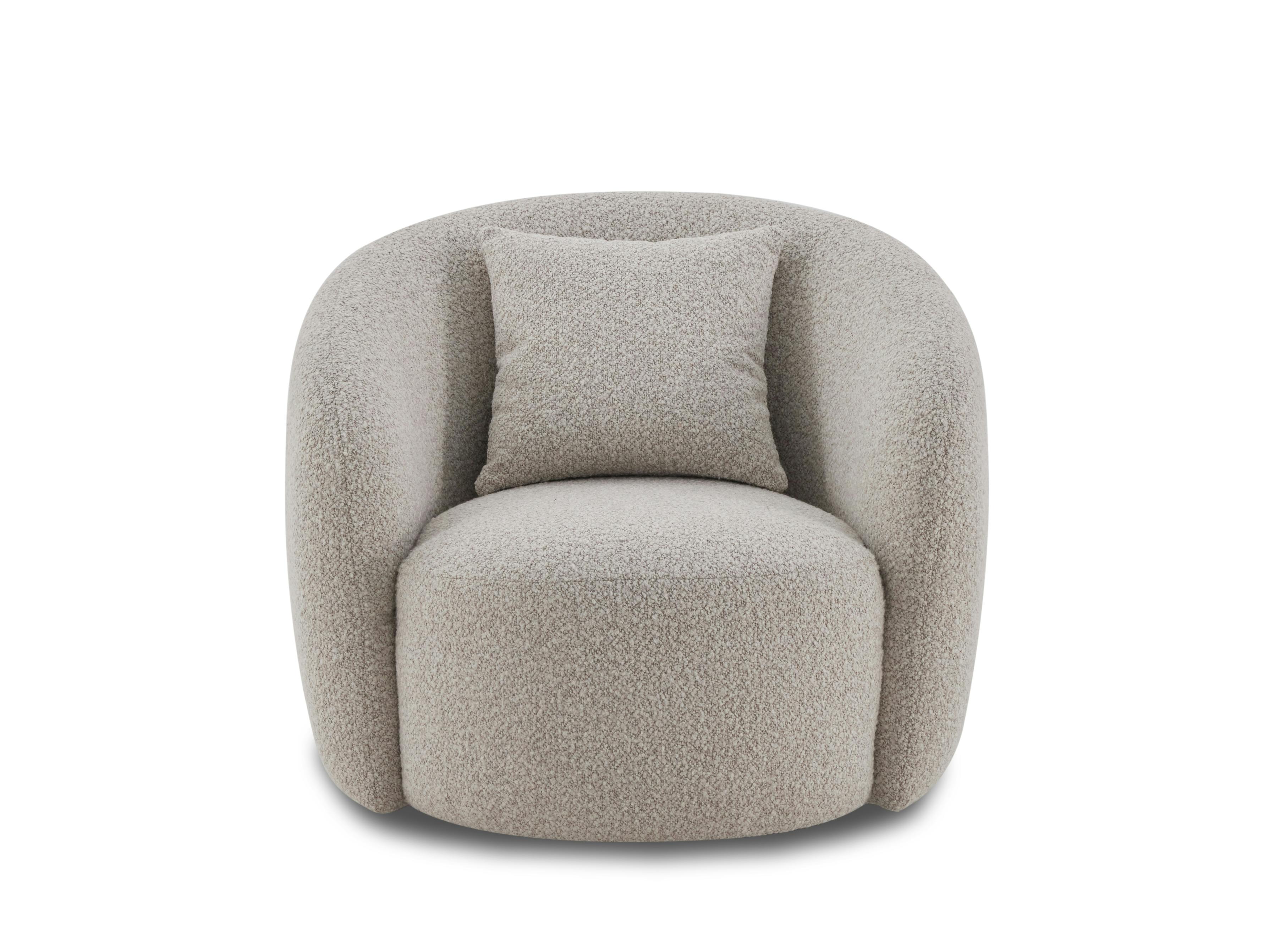 Arc Fabric Swivel Chair Moonbeam