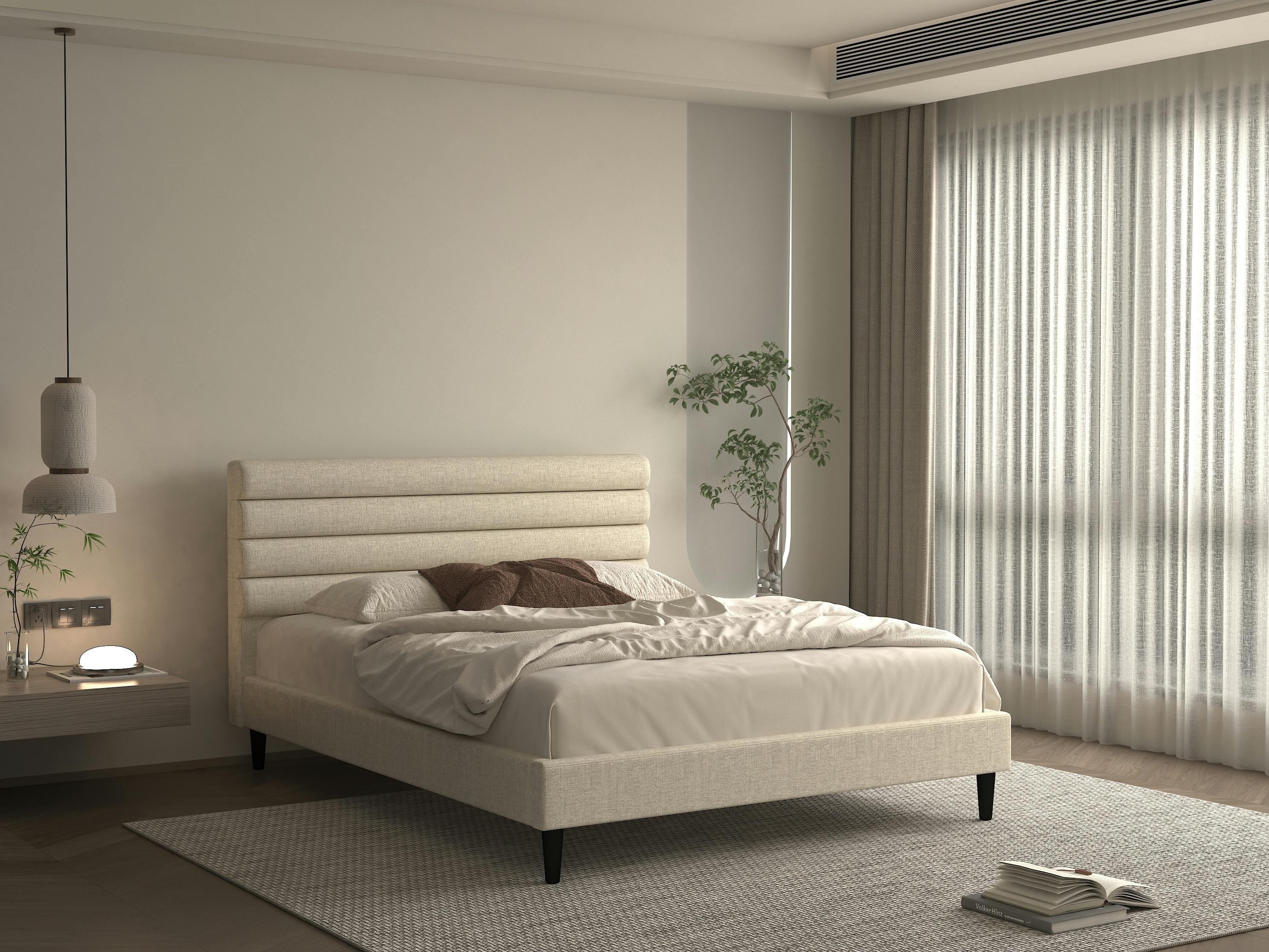 Purity Frisian Bed Frame King Latte