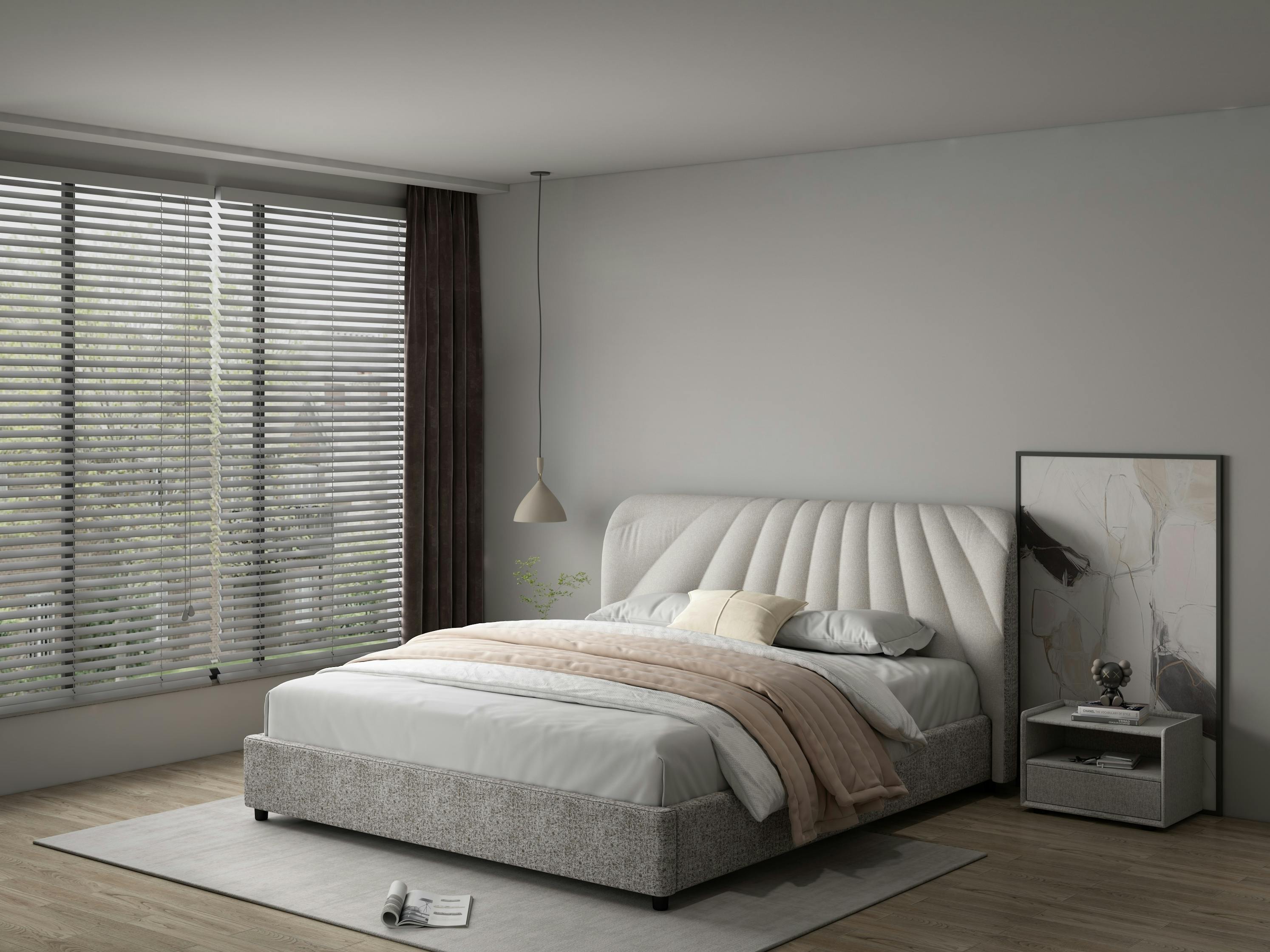 Purity Corsica Bed Frame King Cream Grey