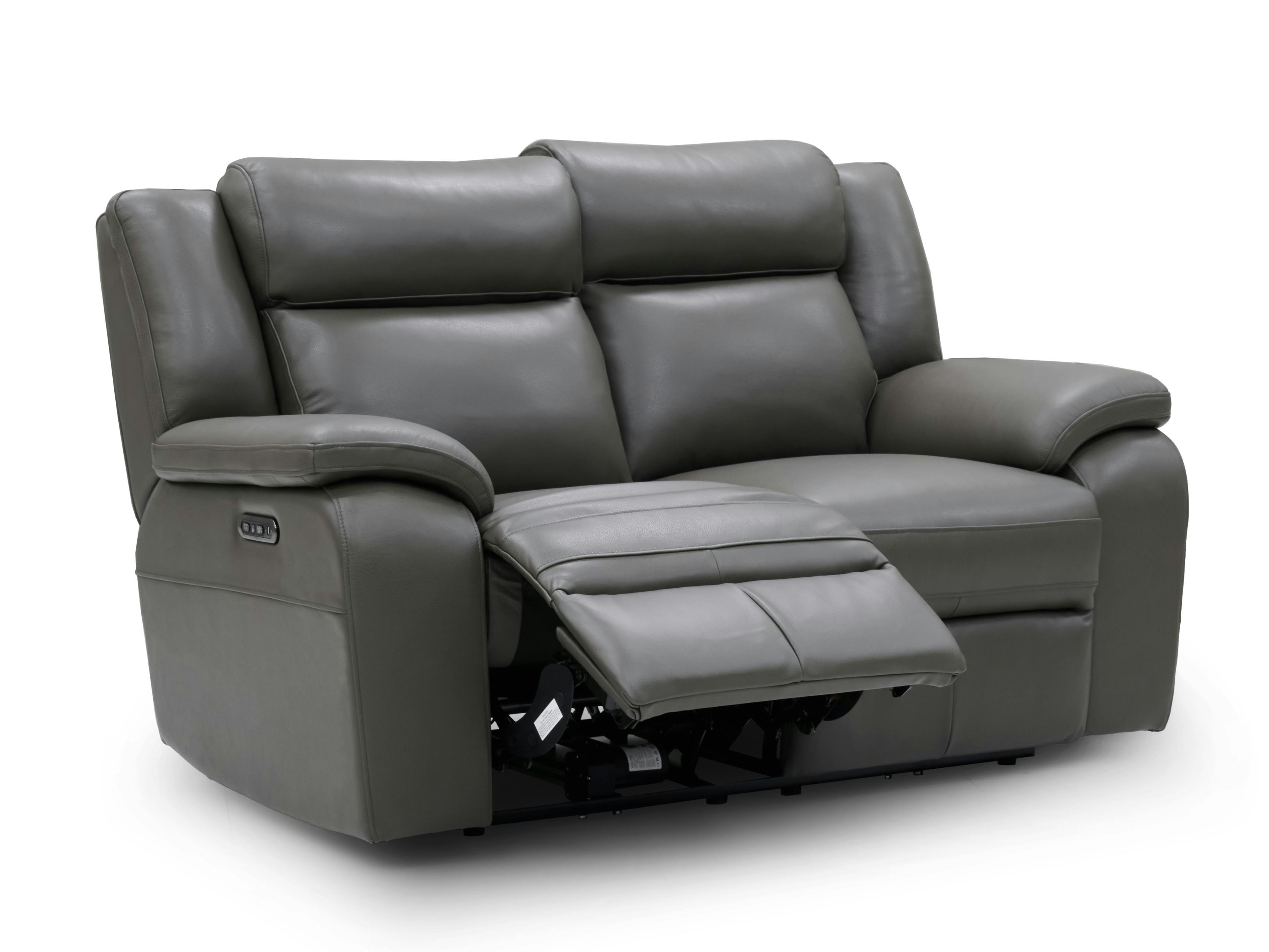 Carrick Leather Two Seater Sofa Power Recliner, Power Headrest