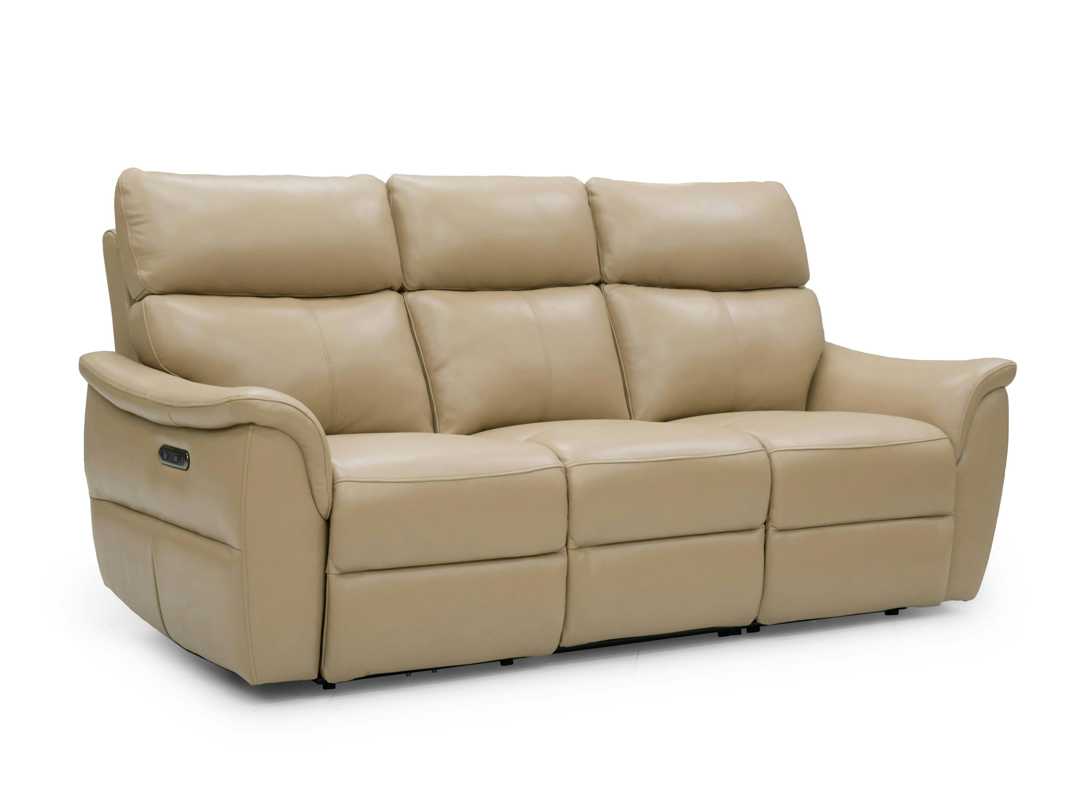 Edmond Leather Three Seater Sofa Manual Recliner