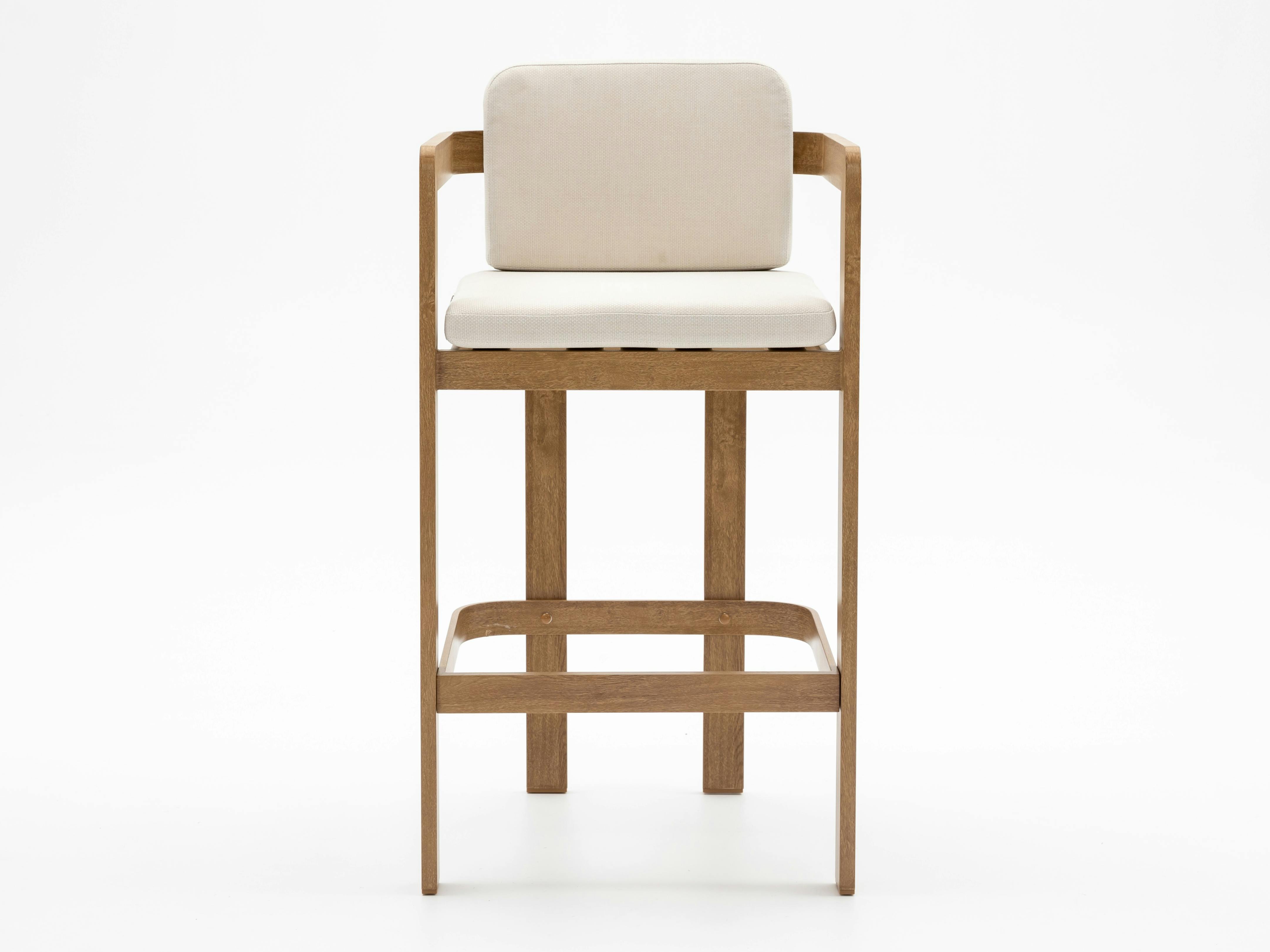 Balmain Oak Outdoor Bar Chair Set of Two