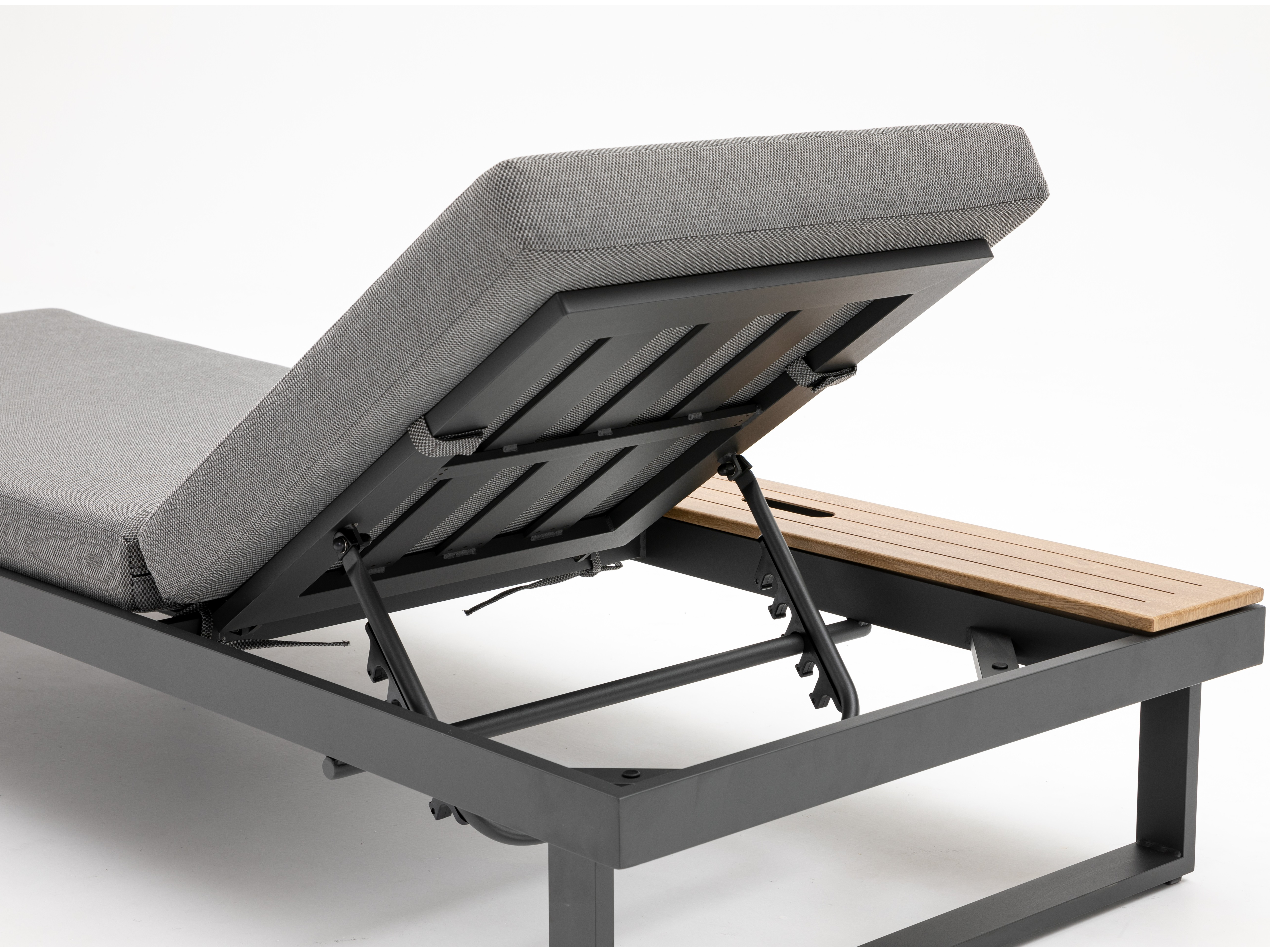 Avoca Anthracite Outdoor Sunlounge With Adjustable Side Table 9