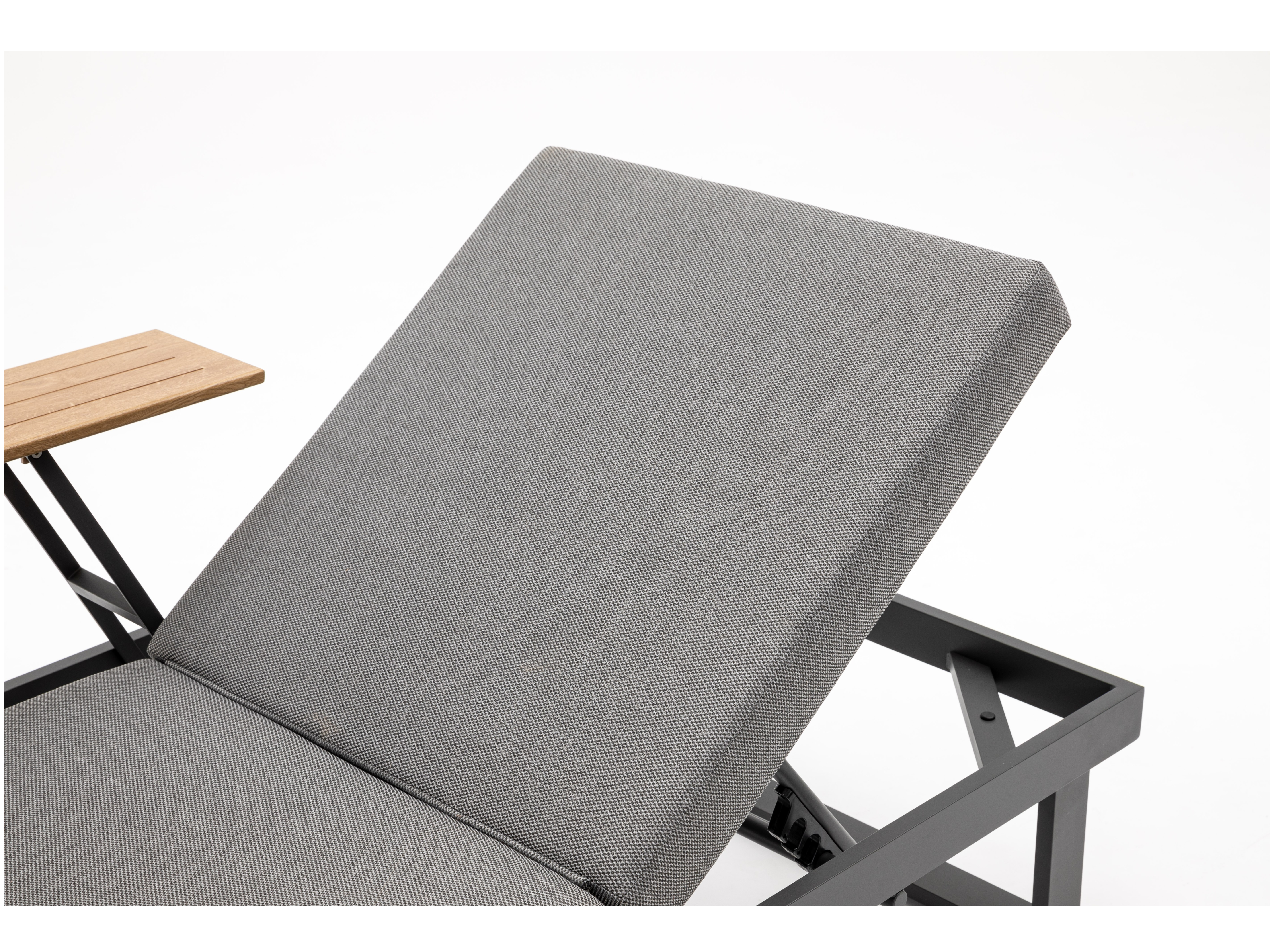 Avoca Anthracite Outdoor Sunlounge With Adjustable Side Table 8