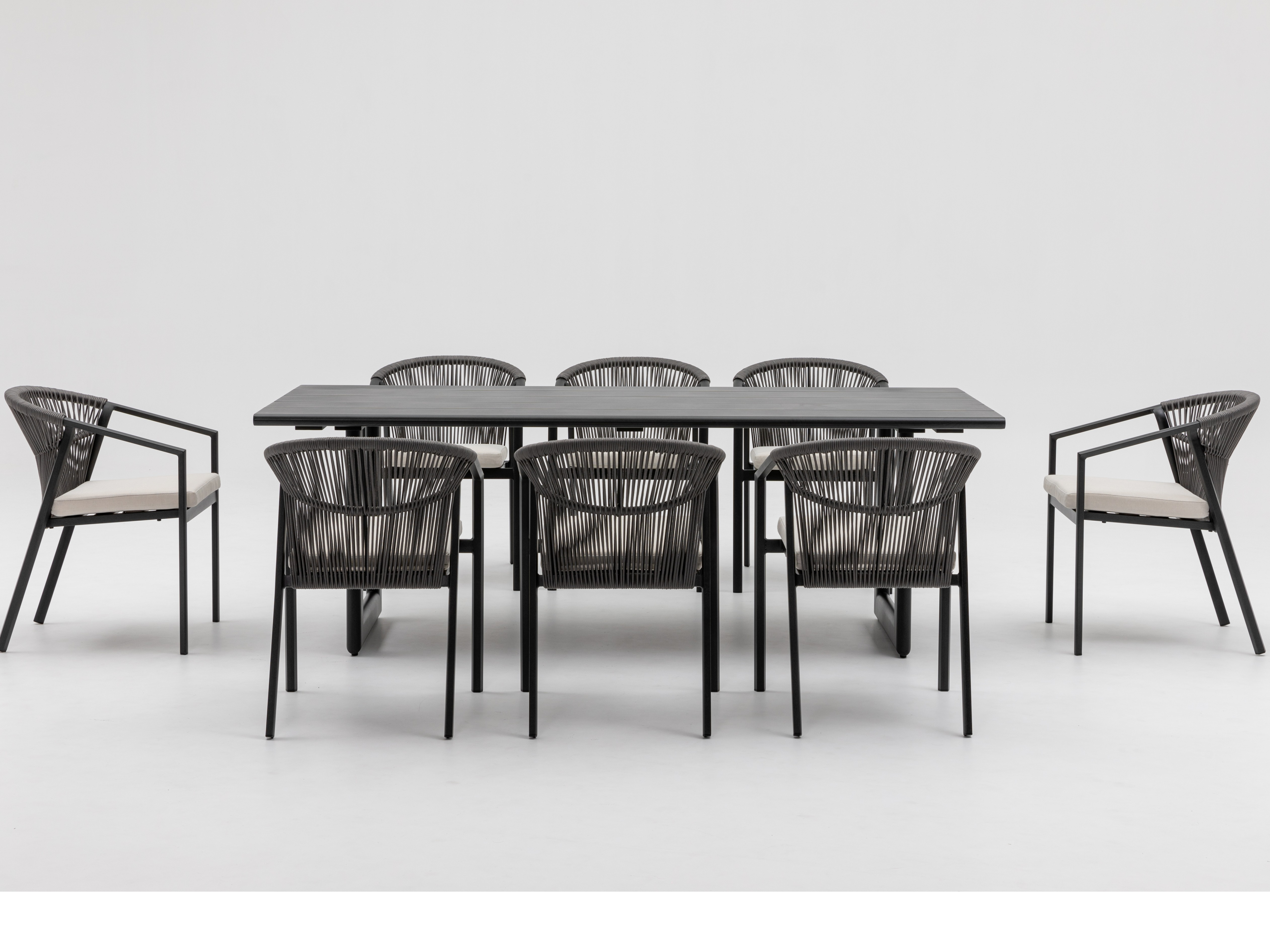 Kiama Ebony Outdoor Rope Dining Chair Set Of 2 4