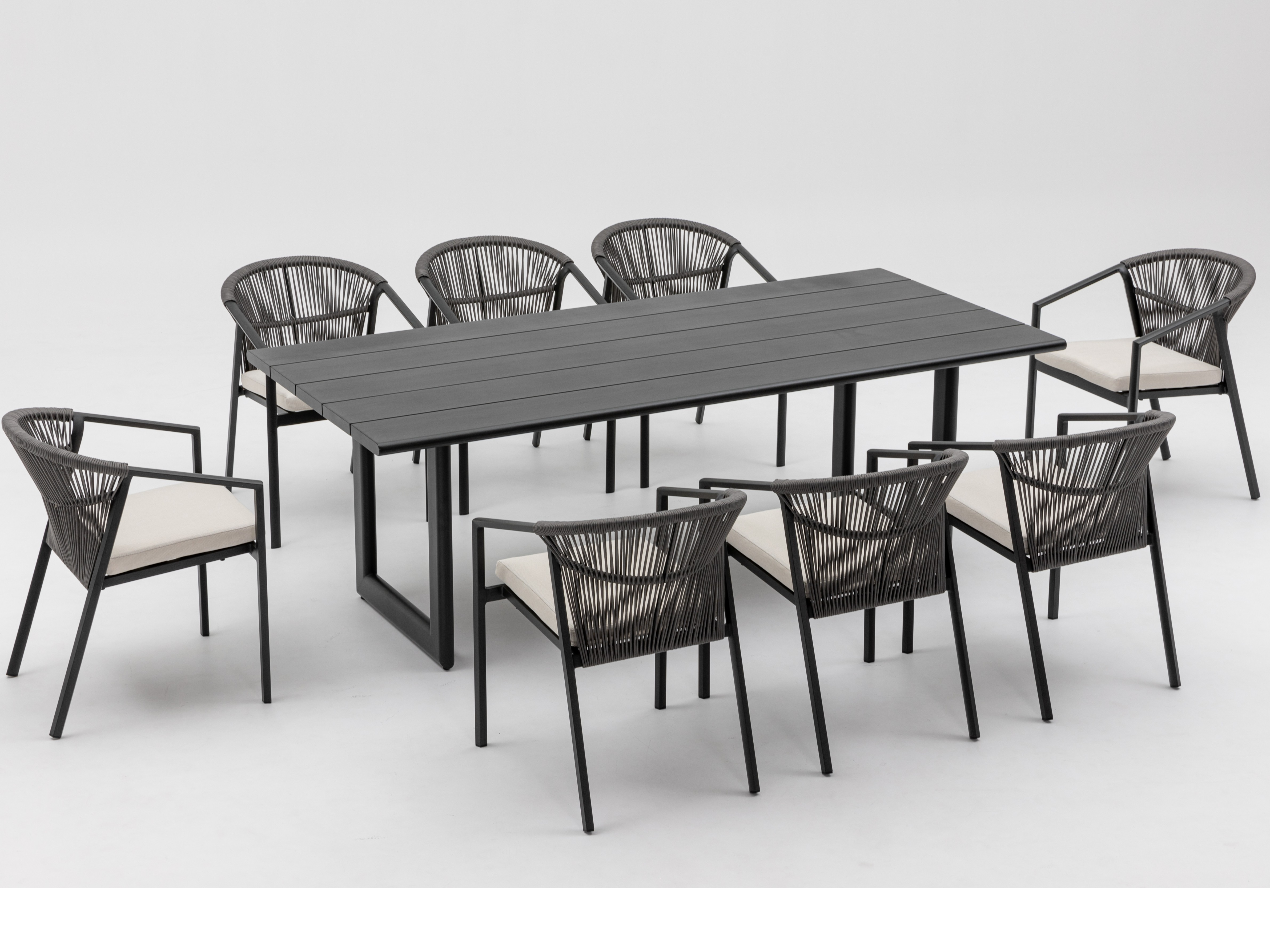 Kiama Ebony Outdoor Rope Dining Chair Set Of 2 3