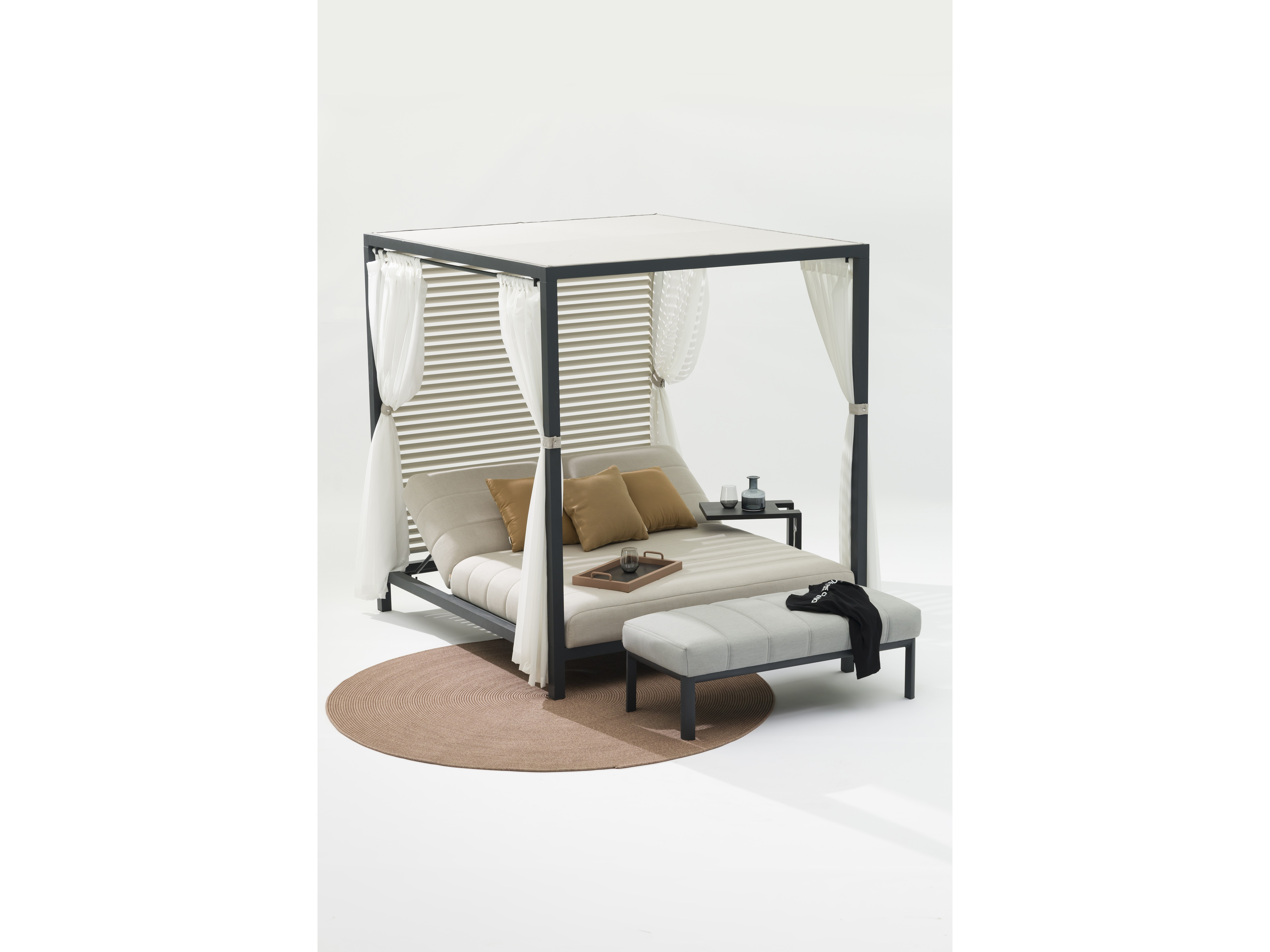 Bora Bora Cinza Outdoor Double Sunbed Gazebo 22