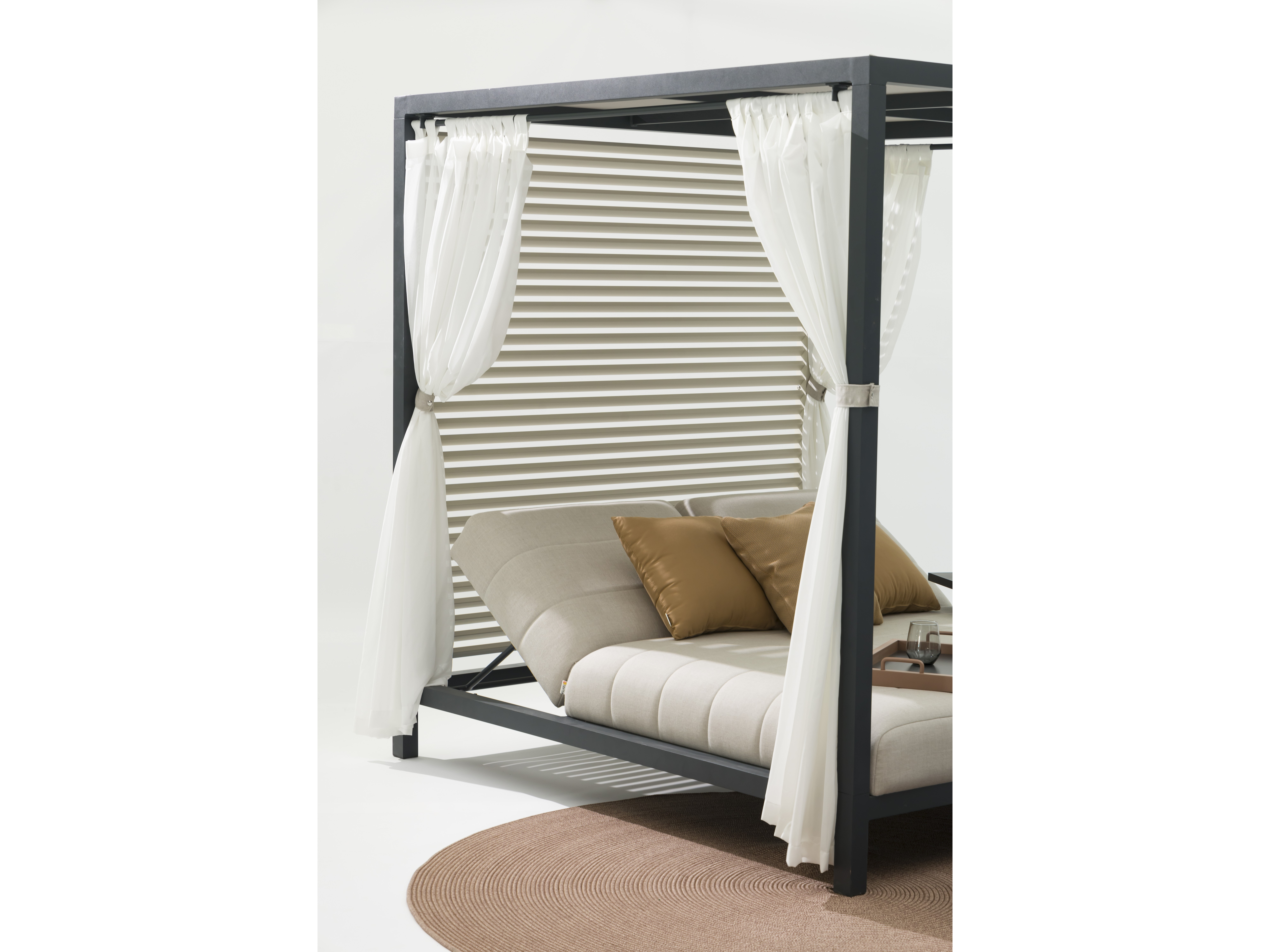 Bora Bora Cinza Outdoor Double Sunbed Gazebo 23