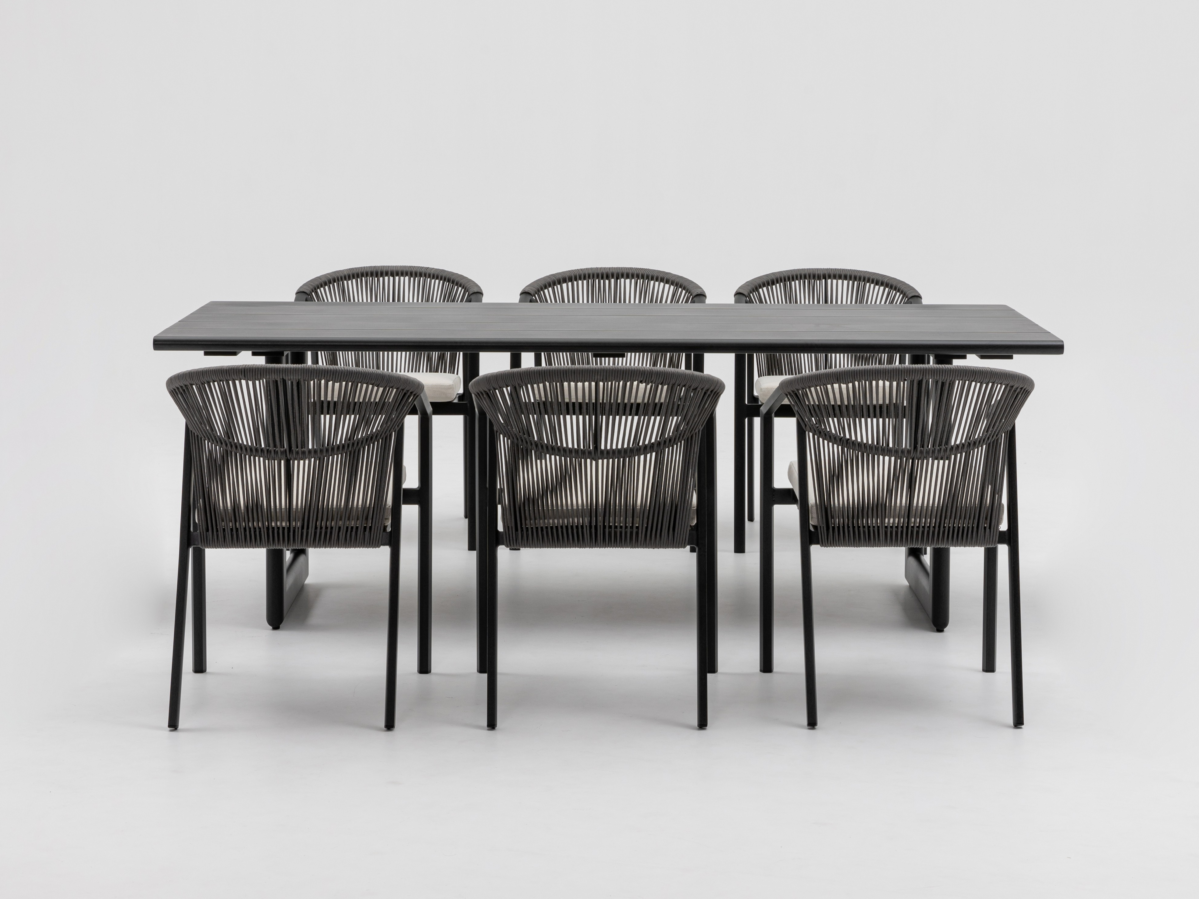 Balmain Ebony 7 - Piece Outdoor Dining Set With Kiama Ebony Chairs 2