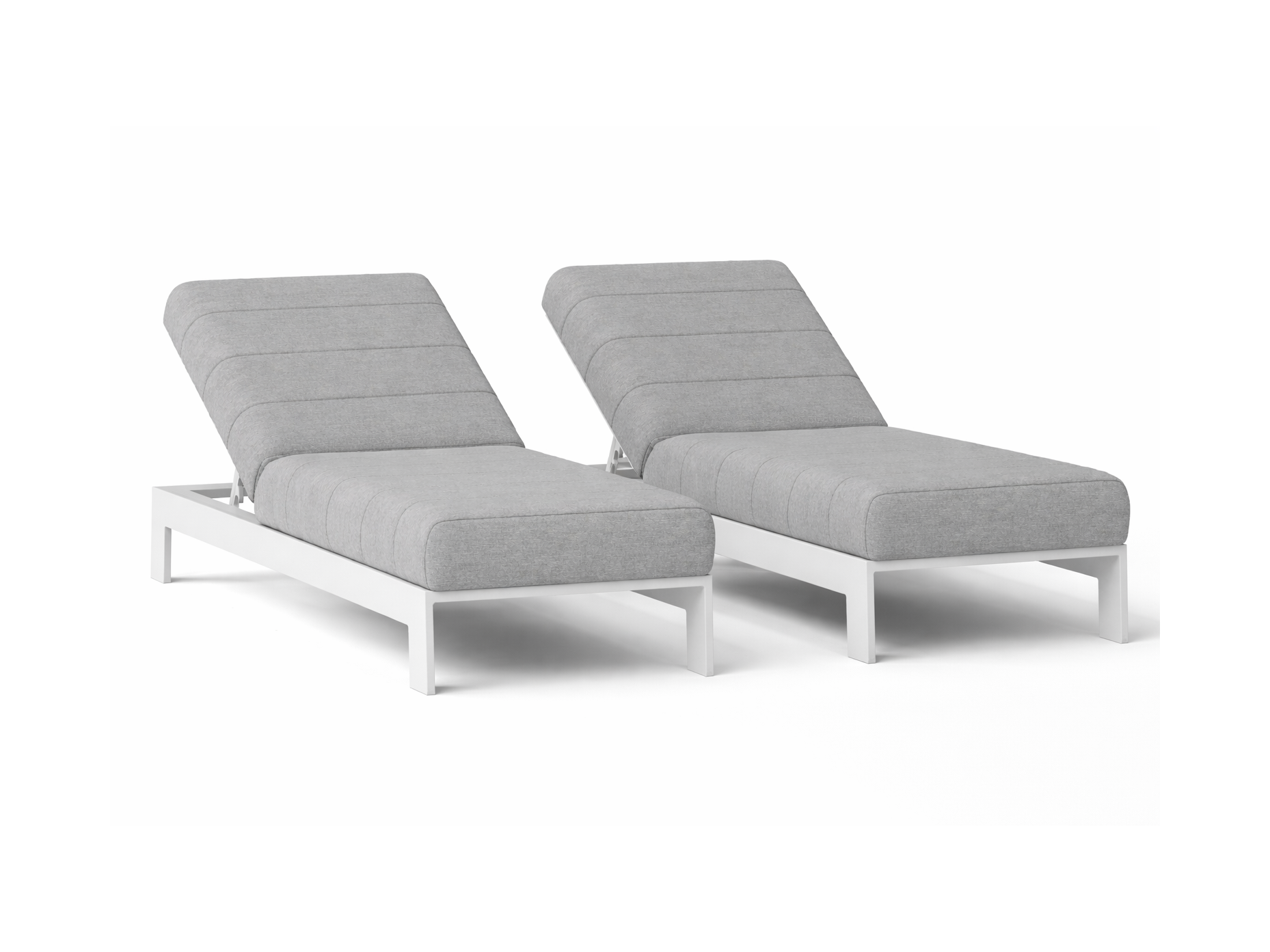 New Noosa White Outdoor Fabric Sun Lounges (set Of Two) 1