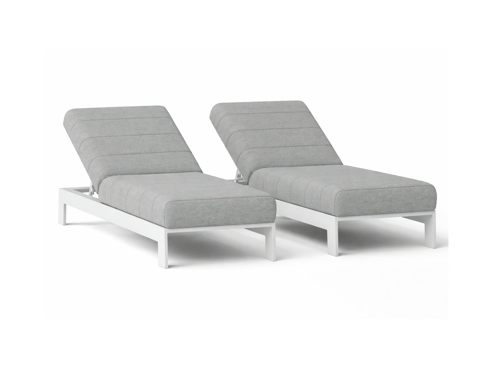 New Noosa White Outdoor Fabric Sun Lounges (Set of Two)