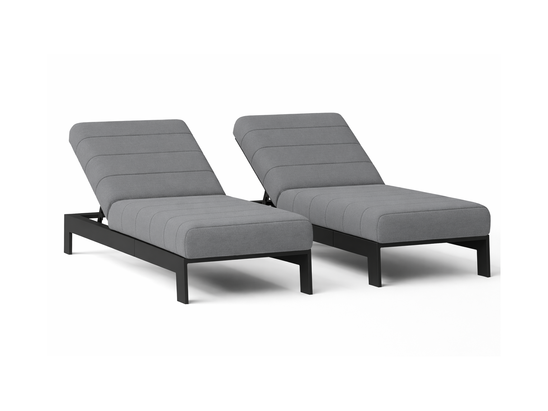 New Noosa Black Outdoor Fabric Sun Lounges (Set of Two)
