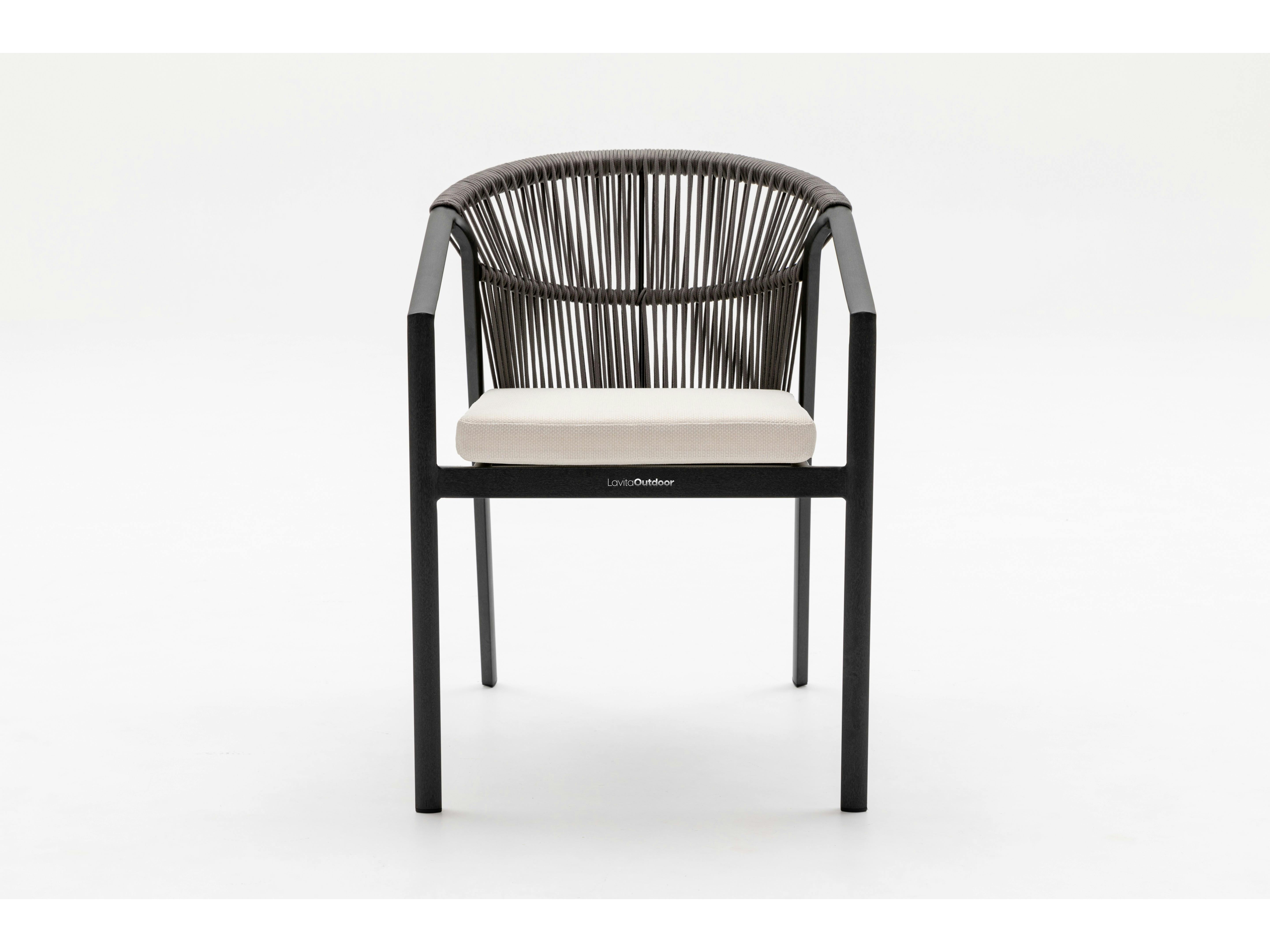 Kiama Anthracite Outdoor Rope Dining Chair Set Of 2