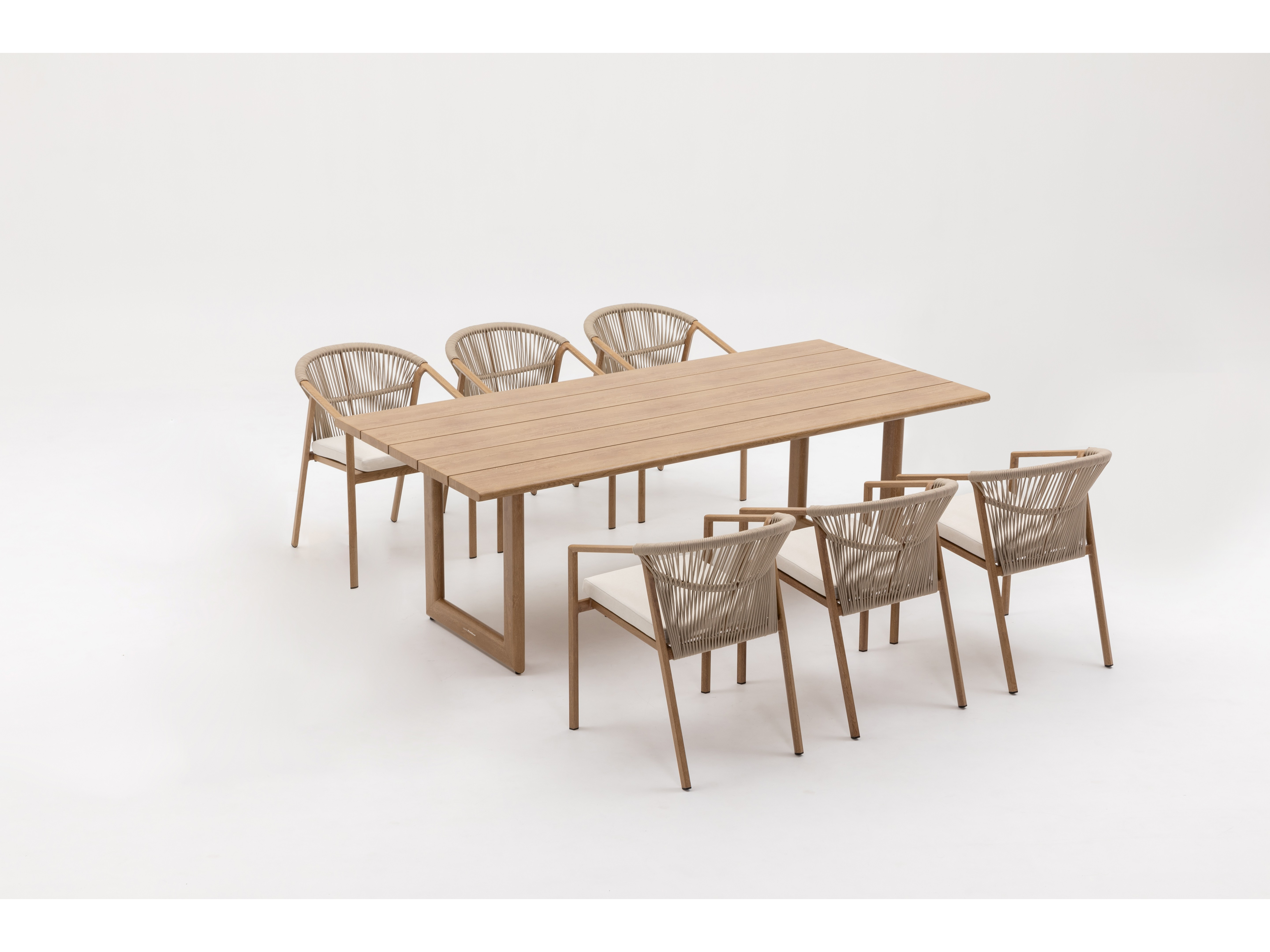 Balmain Oak 7-piece Outdoor Dining Set with Kiama Oak Chairs