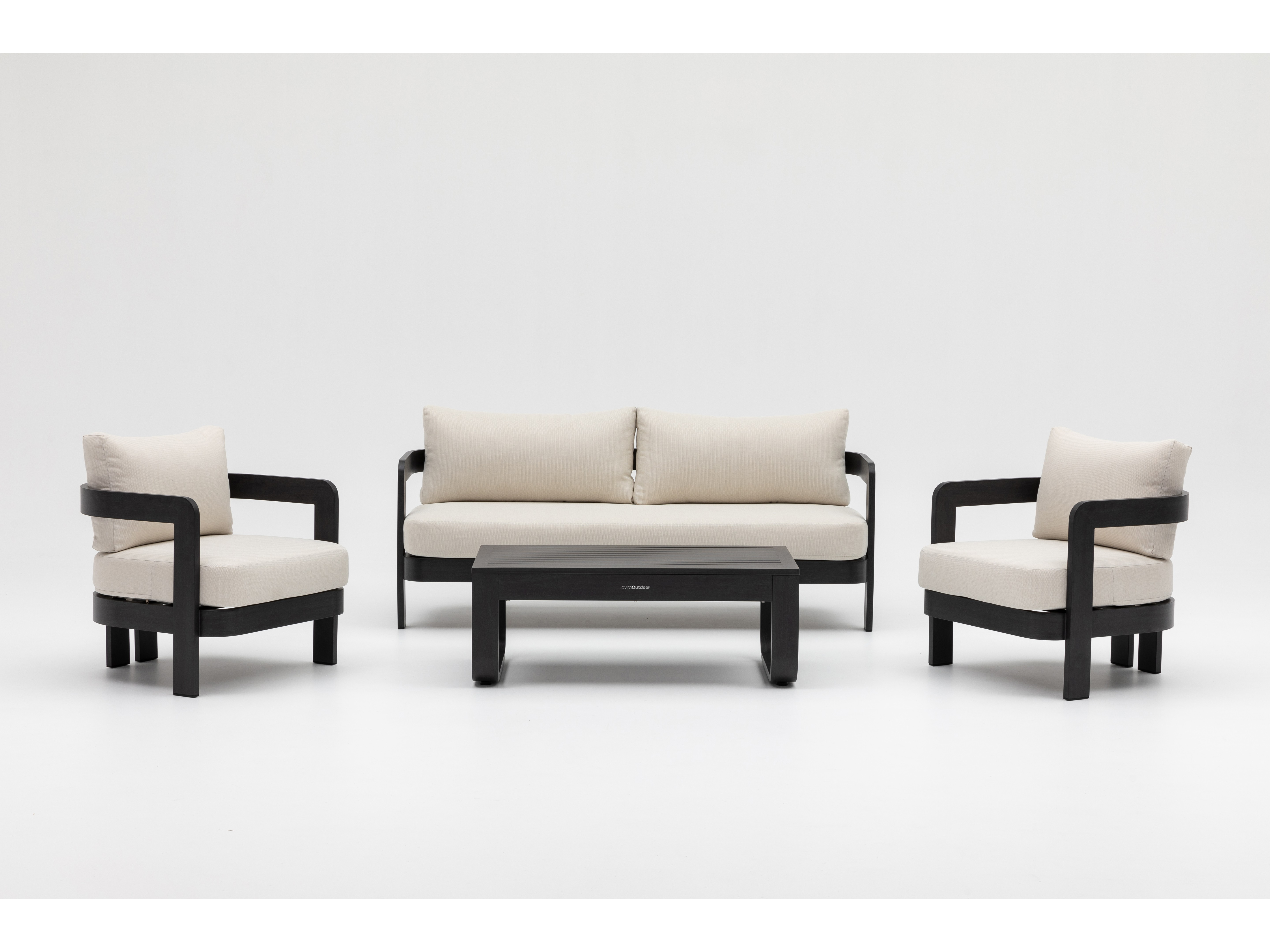 Balmain Ebony Outdoor Lounge Set 3+1+1 With Coffee Table