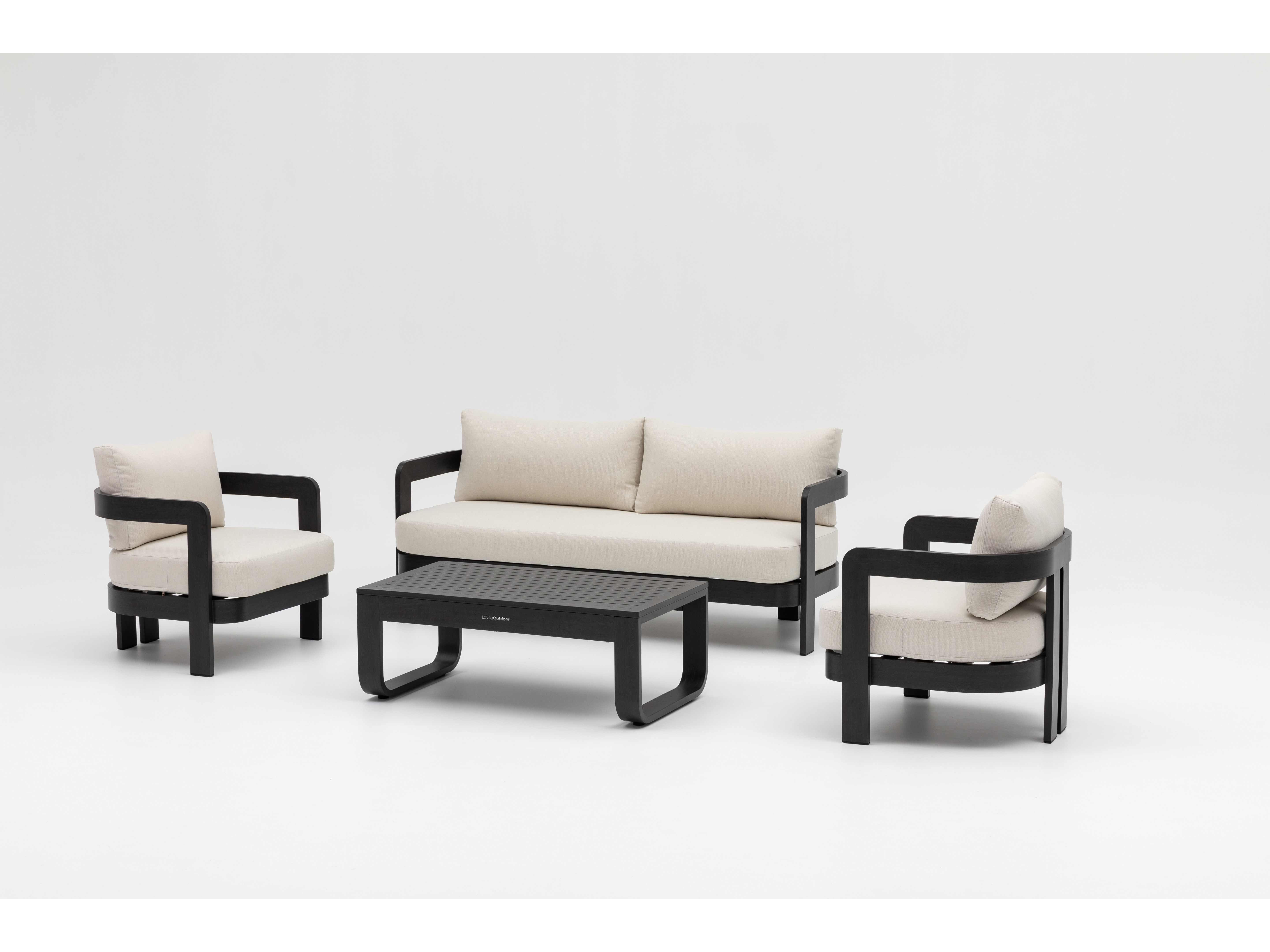 Balmain Ebony Outdoor Lounge Set 3+1+1 With Coffee Table 3